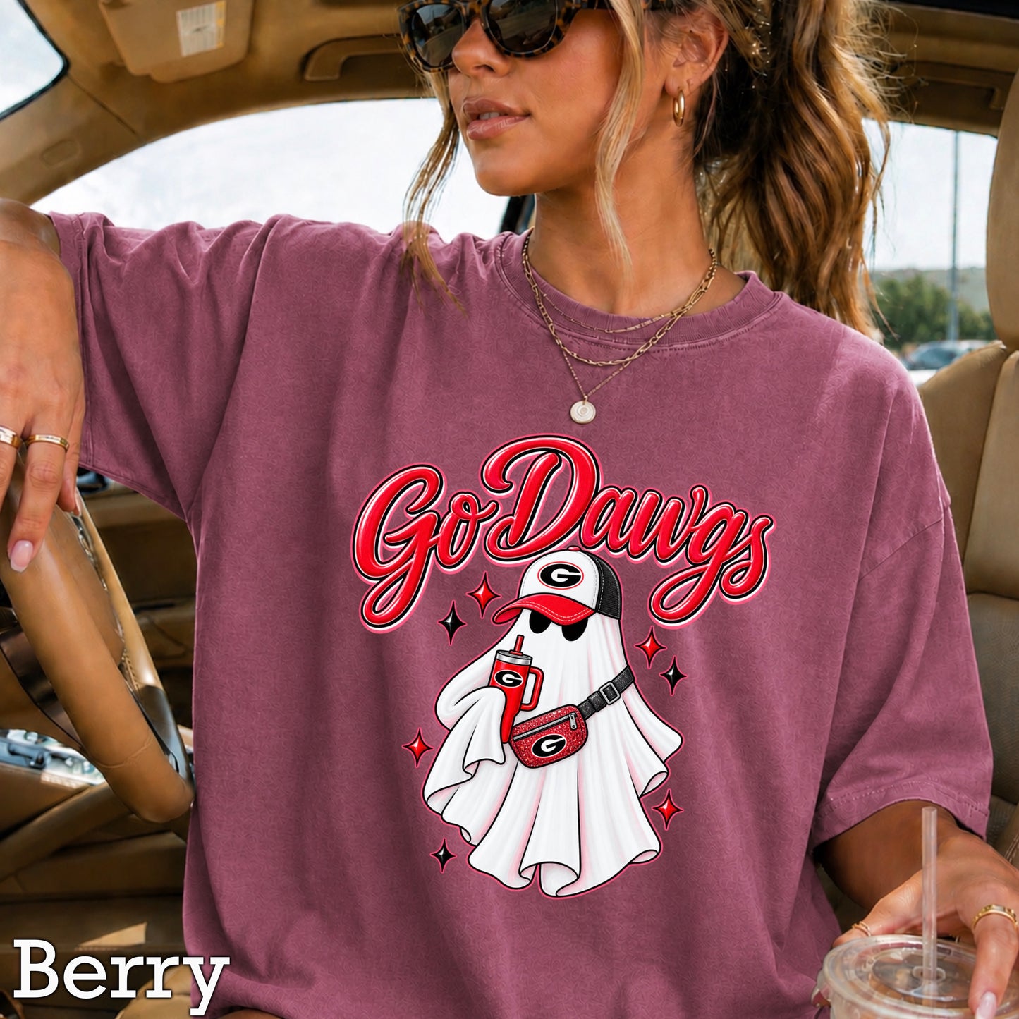 Georgia Halloween Ghost Comfort Color Graphic Tee