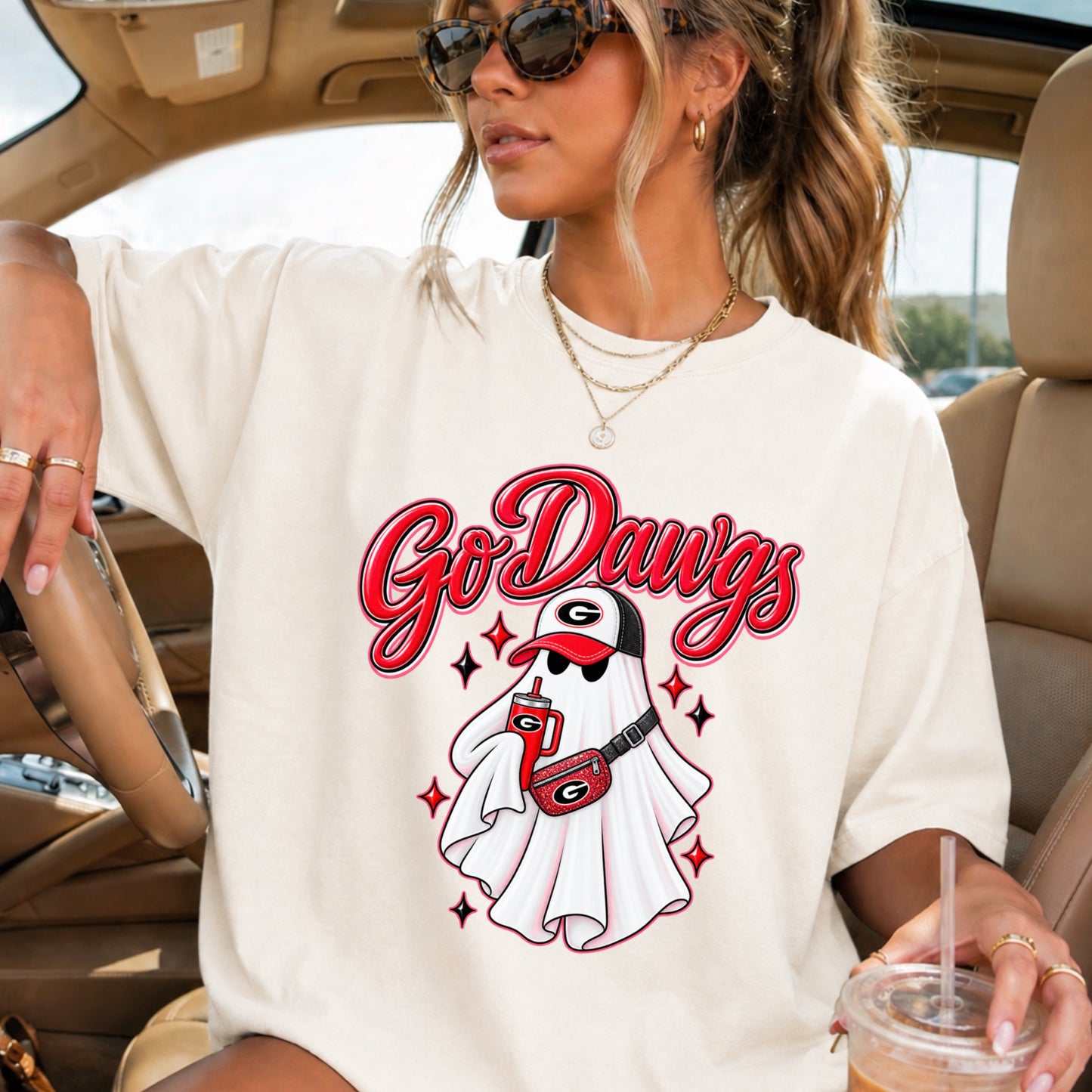 Georgia Halloween Ghost Comfort Color Graphic Tee