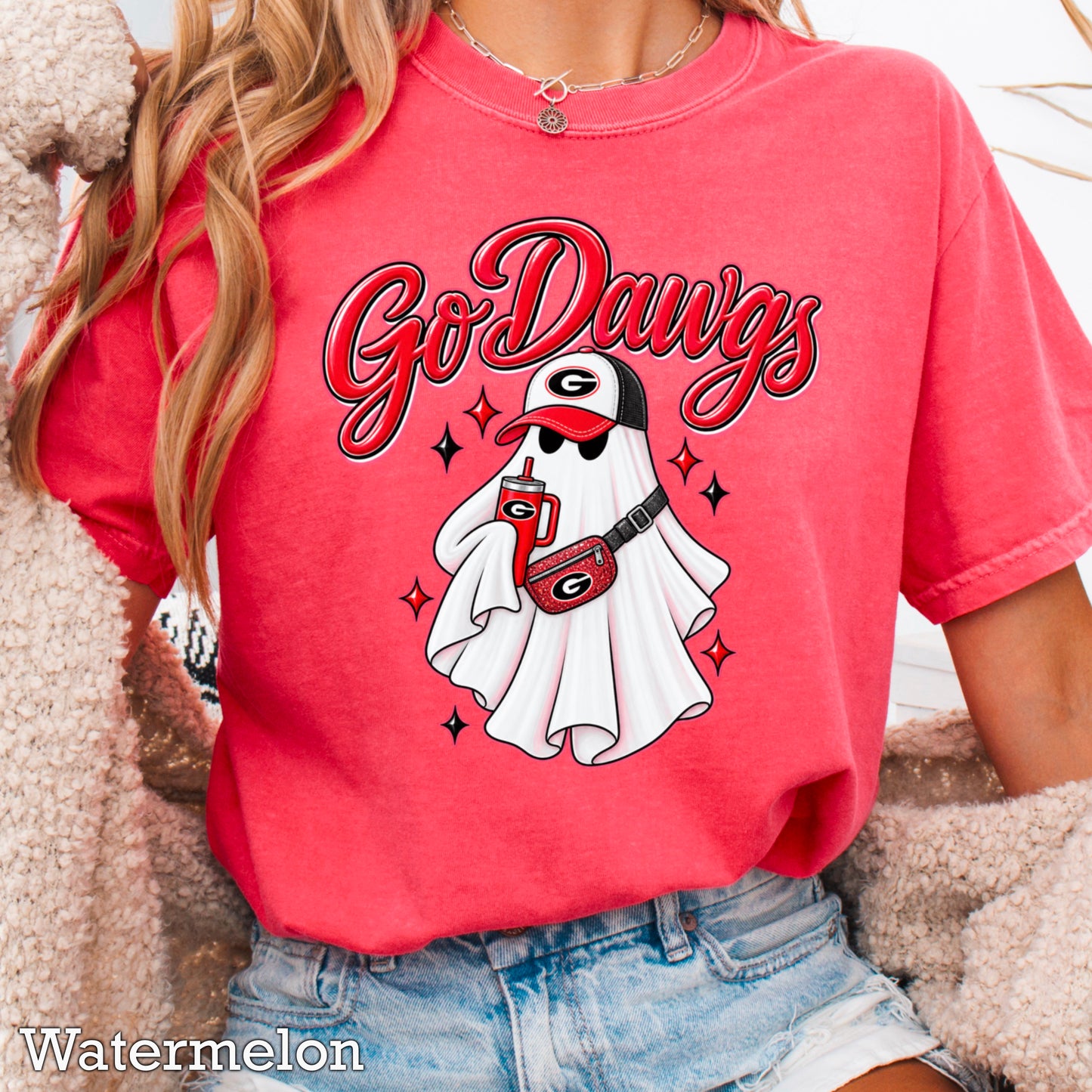 Georgia Halloween Ghost Comfort Color Graphic Tee