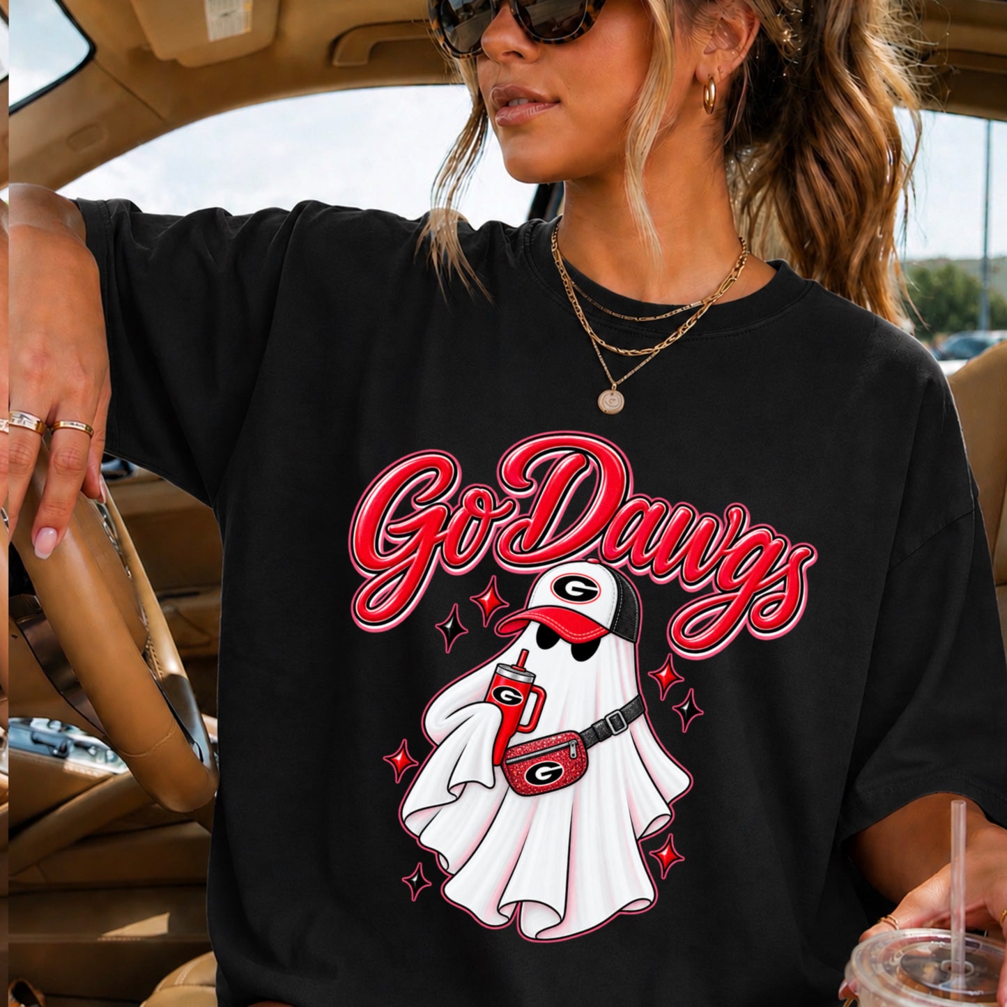 Georgia Halloween Ghost Comfort Color Graphic Tee