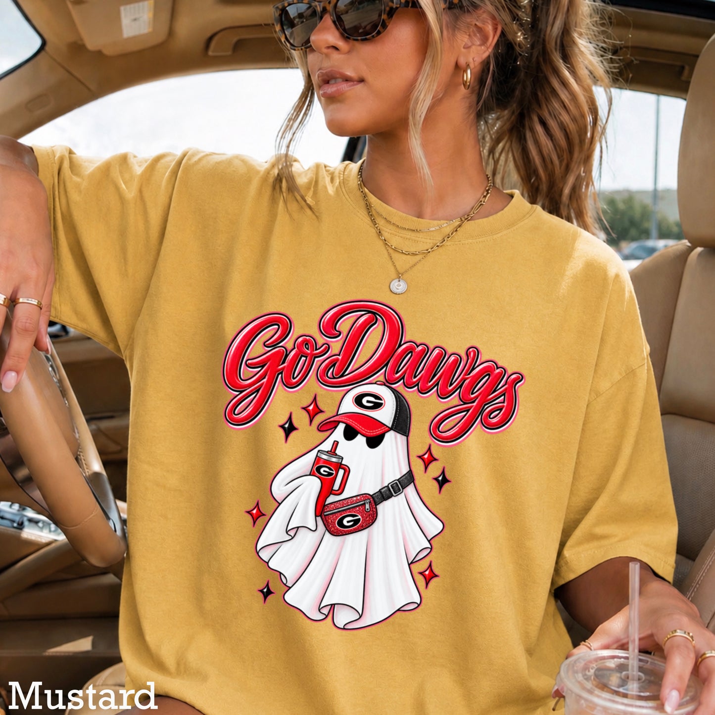 Georgia Halloween Ghost Comfort Color Graphic Tee