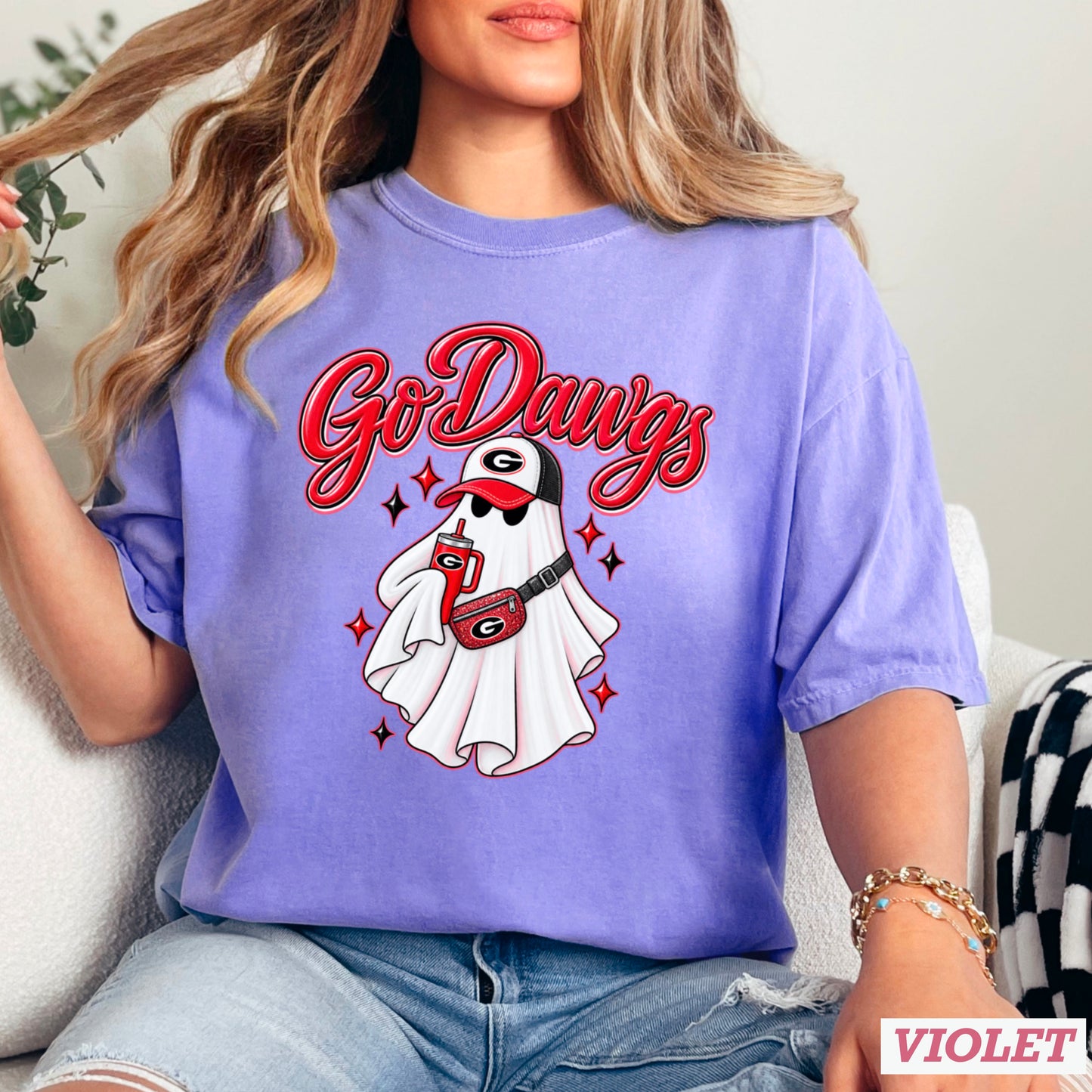 Georgia Halloween Ghost Comfort Color Graphic Tee