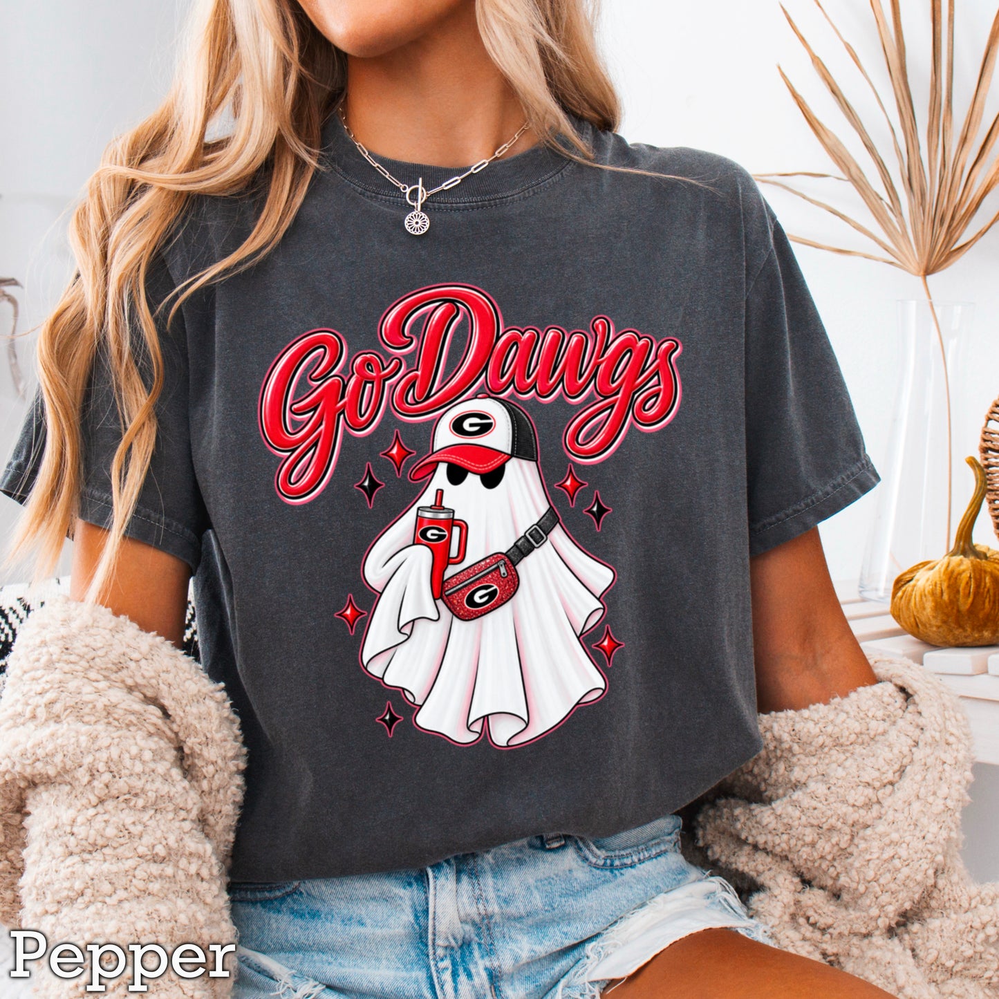 Georgia Halloween Ghost Comfort Color Graphic Tee