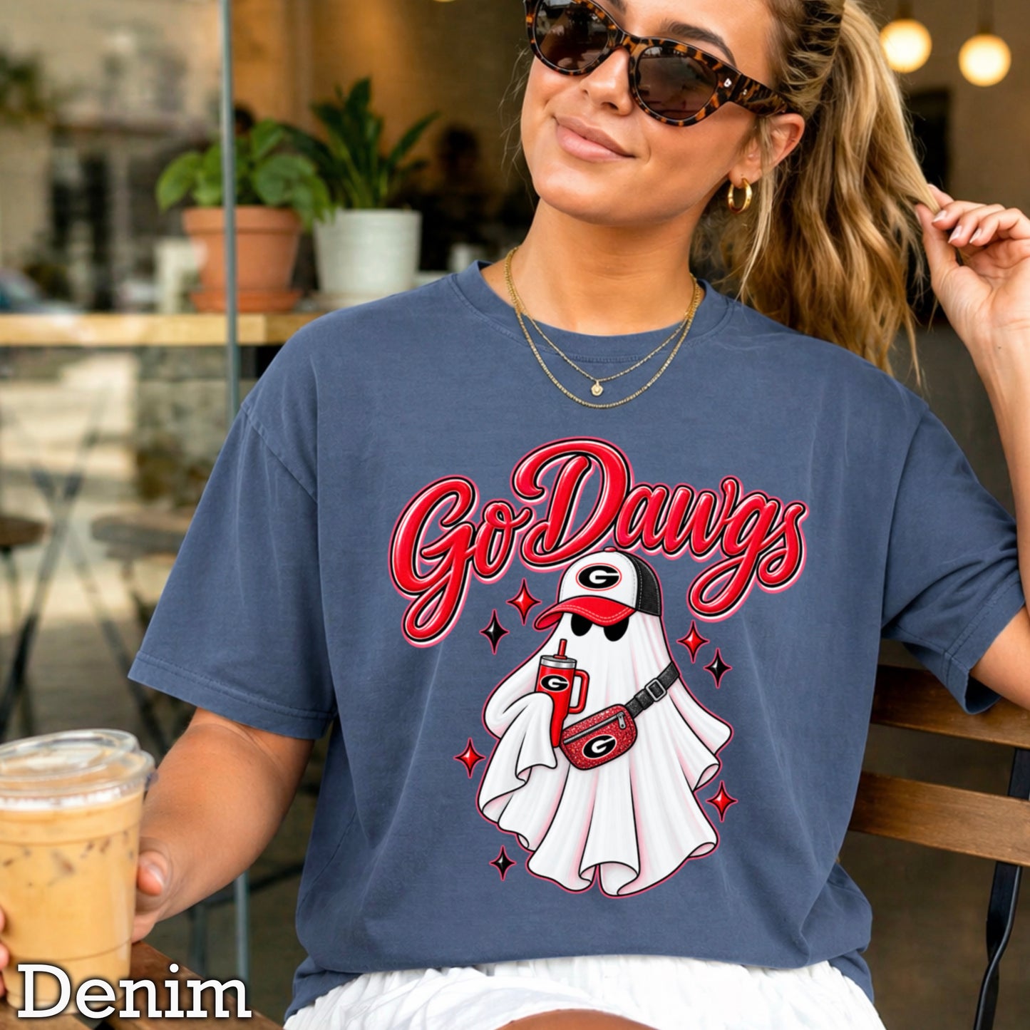 Georgia Halloween Ghost Comfort Color Graphic Tee