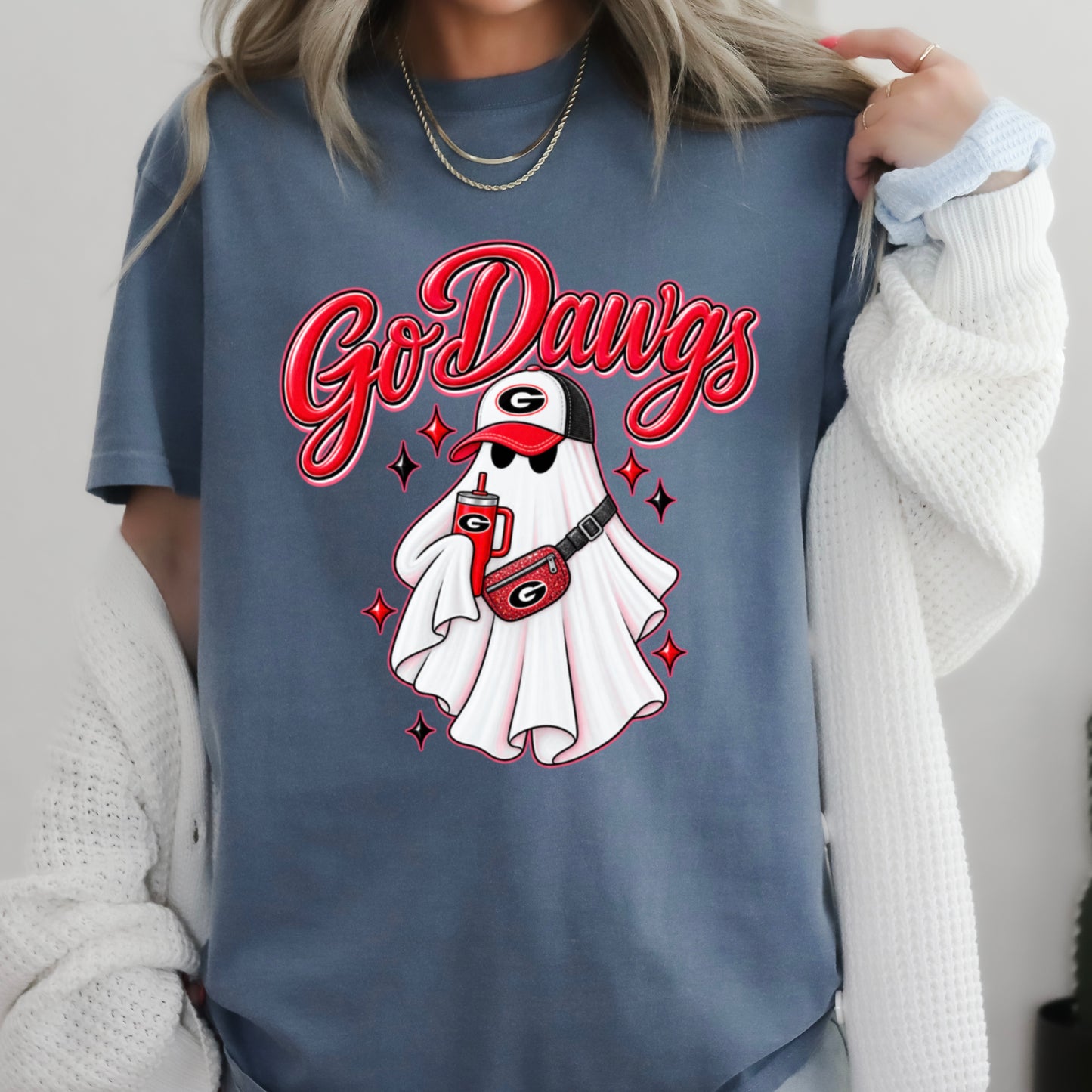 Georgia Halloween Ghost Comfort Color Graphic Tee