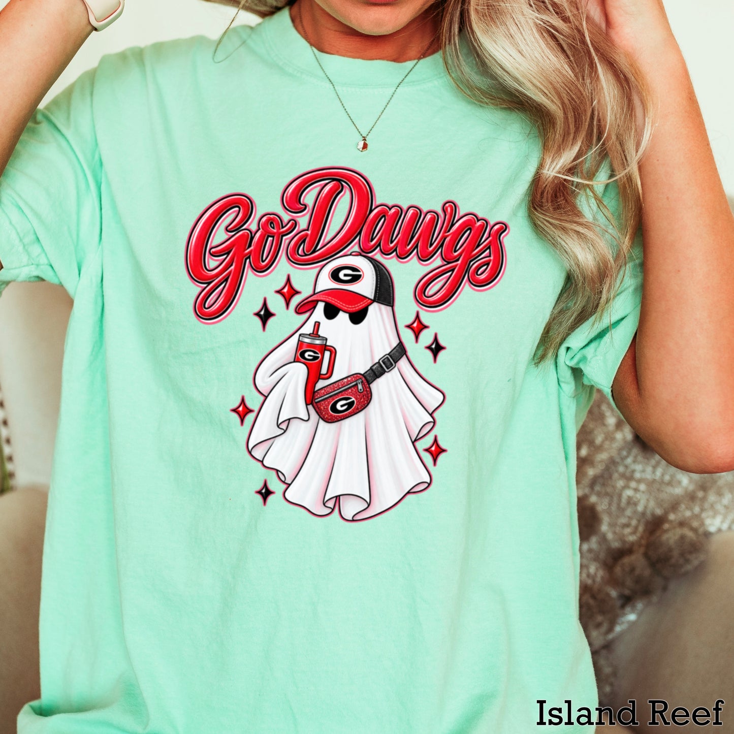 Georgia Halloween Ghost Comfort Color Graphic Tee