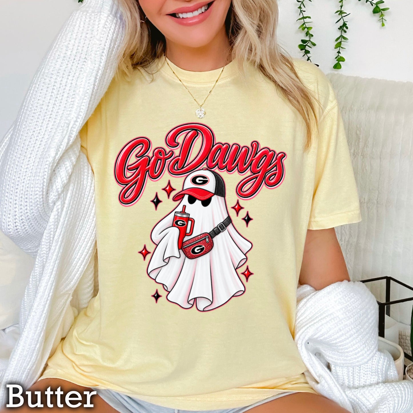 Georgia Halloween Ghost Comfort Color Graphic Tee