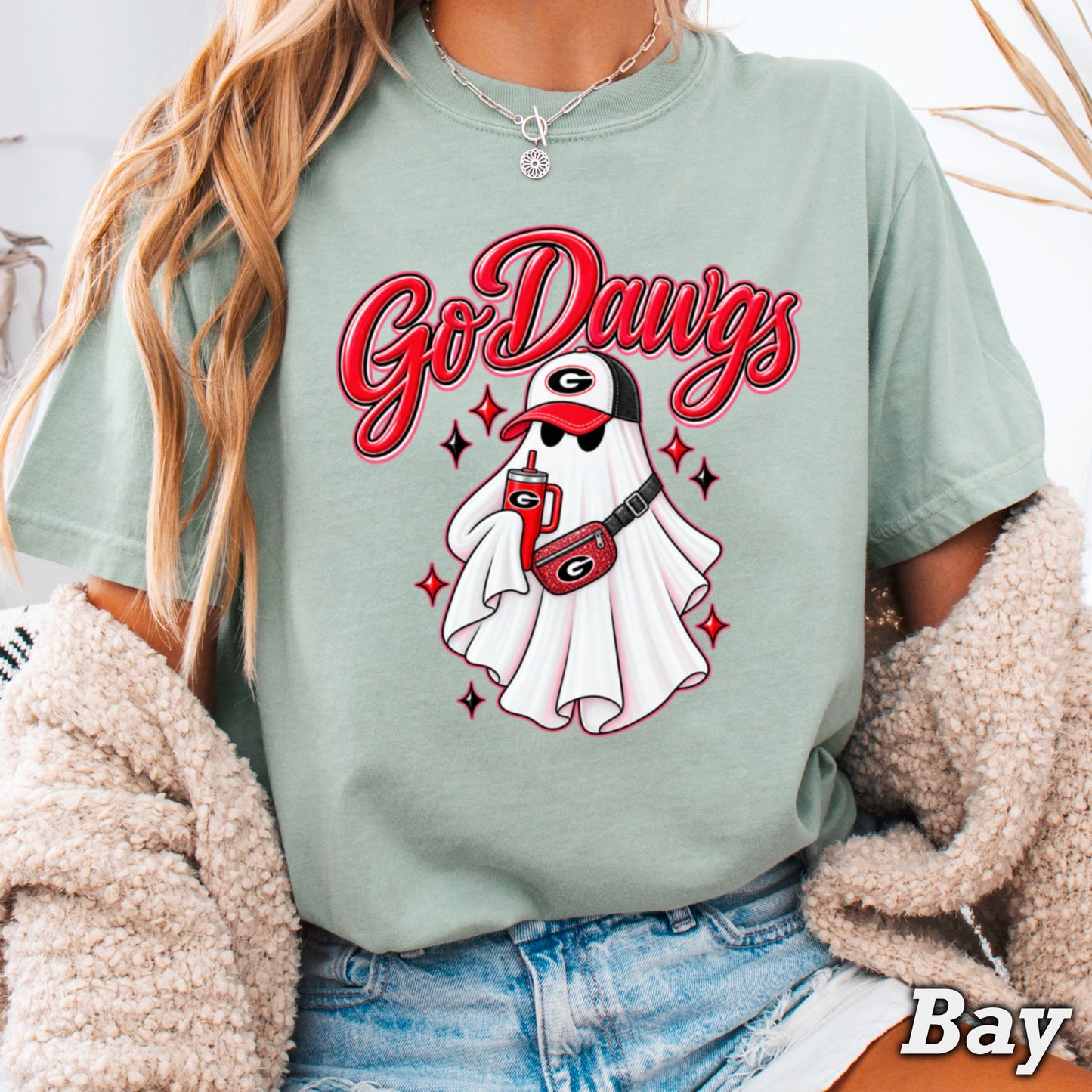 Georgia Halloween Ghost Comfort Color Graphic Tee