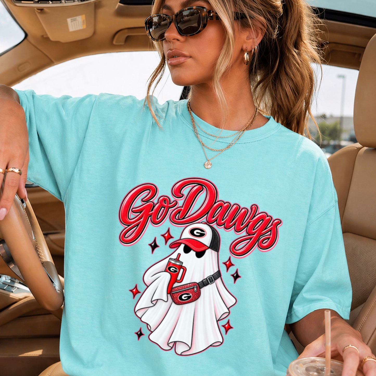 Georgia Halloween Ghost Comfort Color Graphic Tee