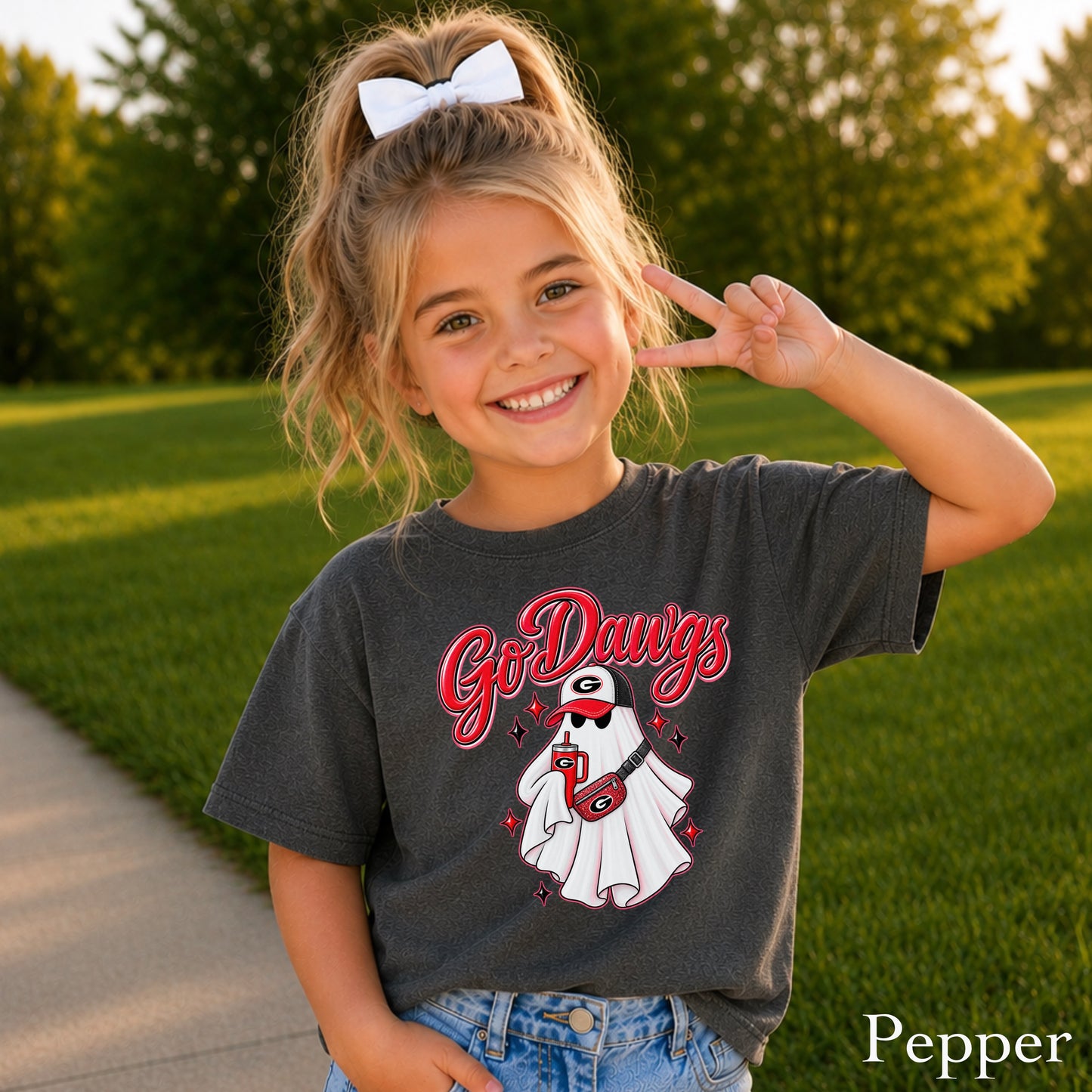 Georgia Halloween Ghost Youth Comfort Color T-Shirt