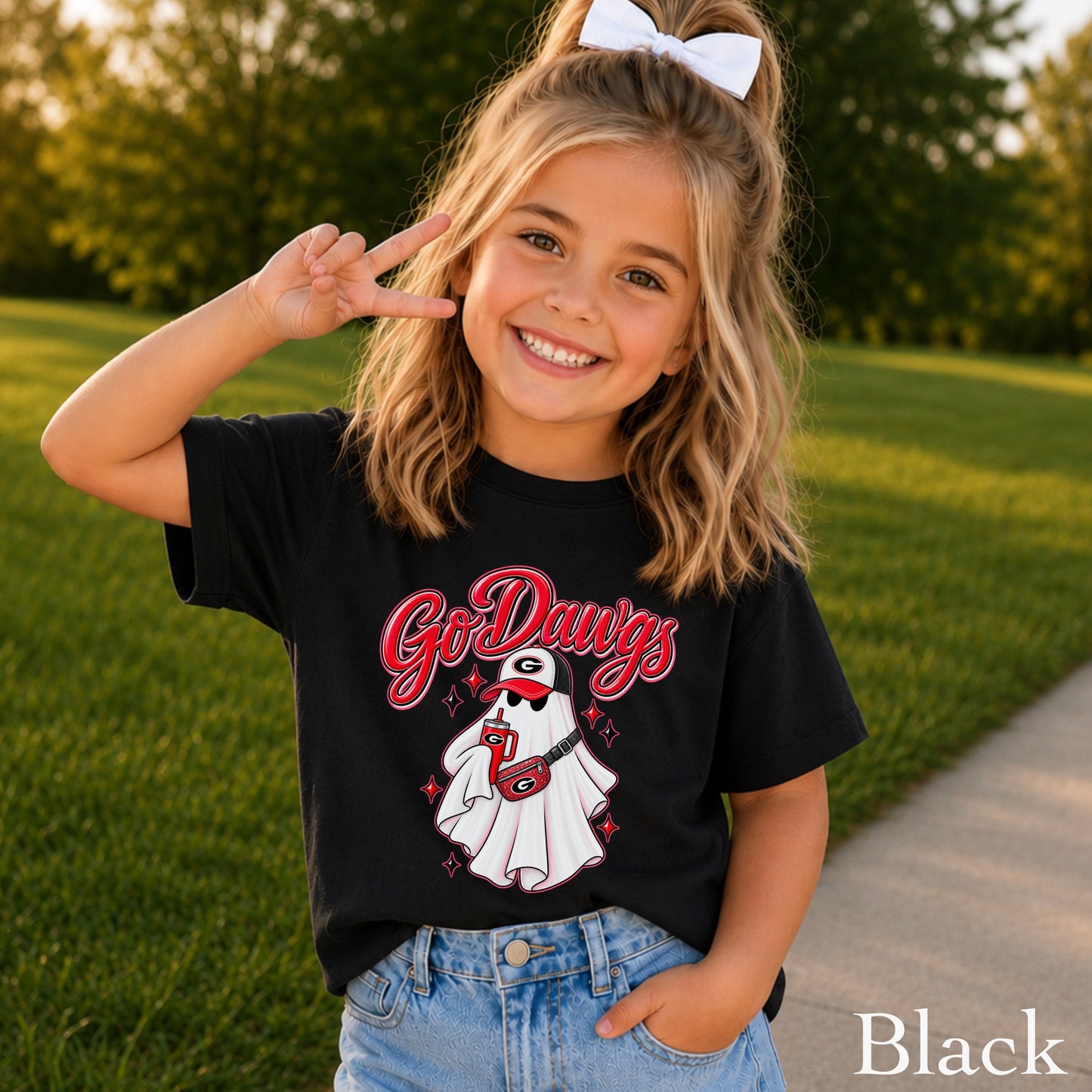 Georgia Halloween Ghost Youth Comfort Color T-Shirt
