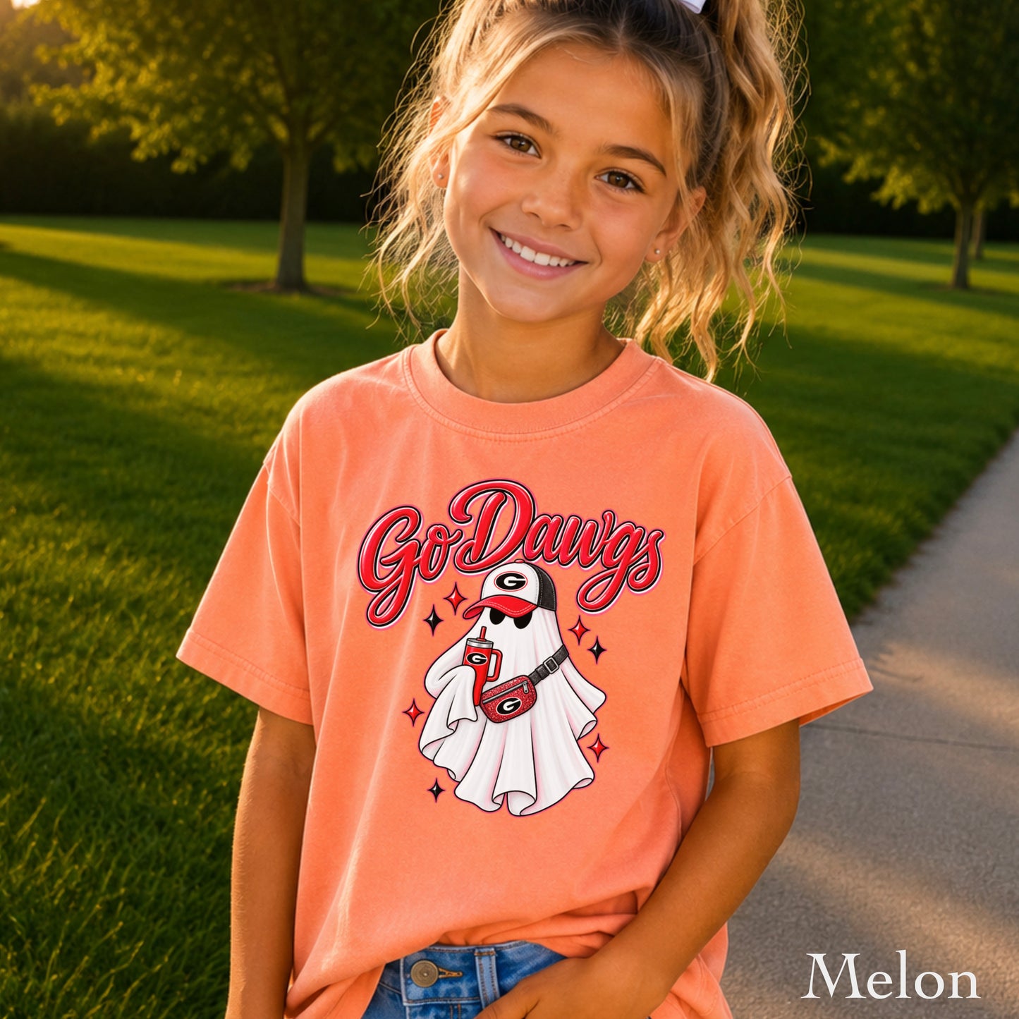 Georgia Halloween Ghost Youth Comfort Color T-Shirt