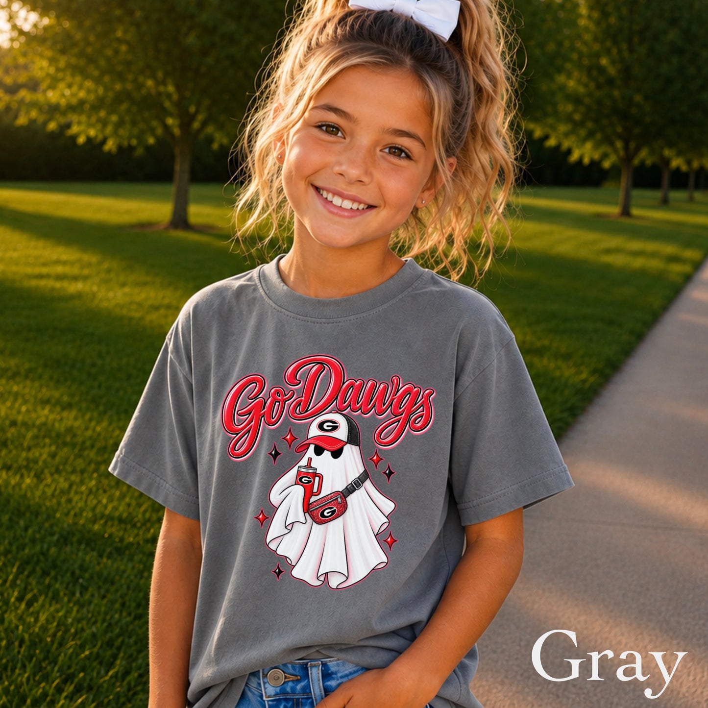 Georgia Halloween Ghost Youth Comfort Color T-Shirt