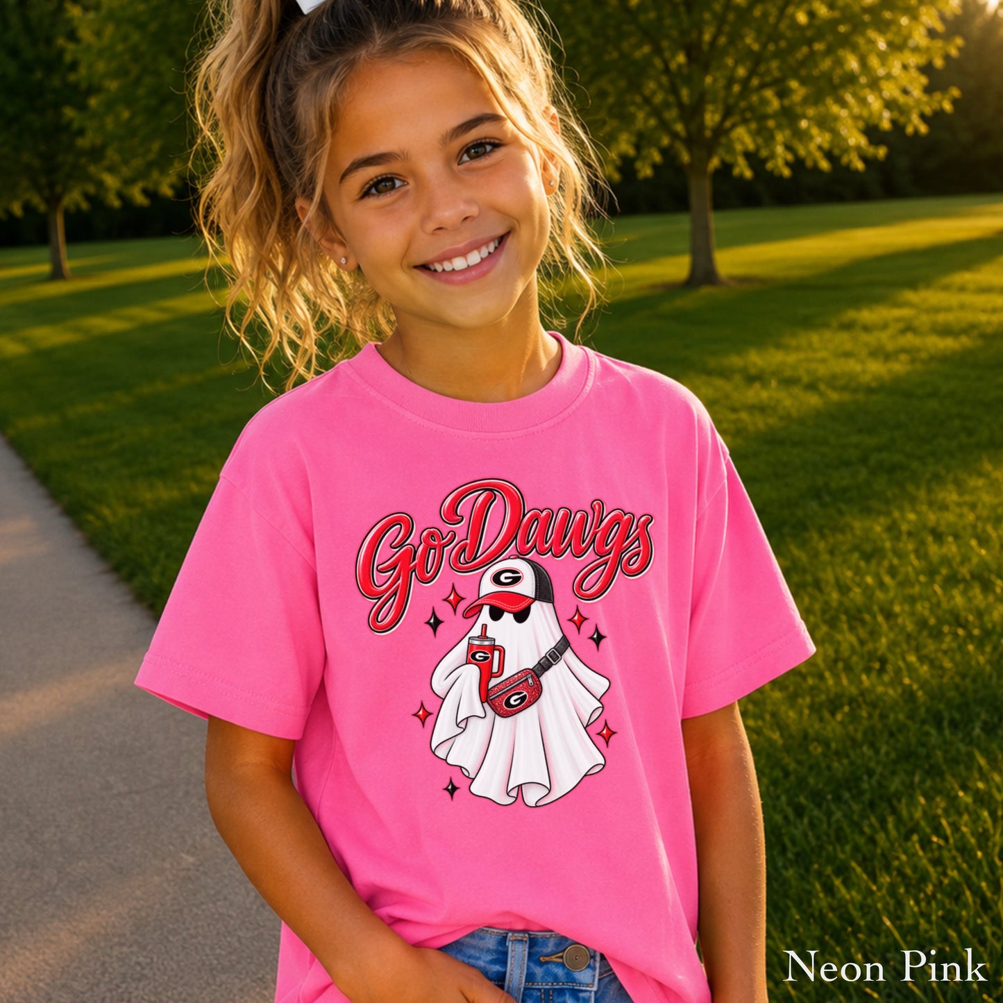 Georgia Halloween Ghost Youth Comfort Color T-Shirt