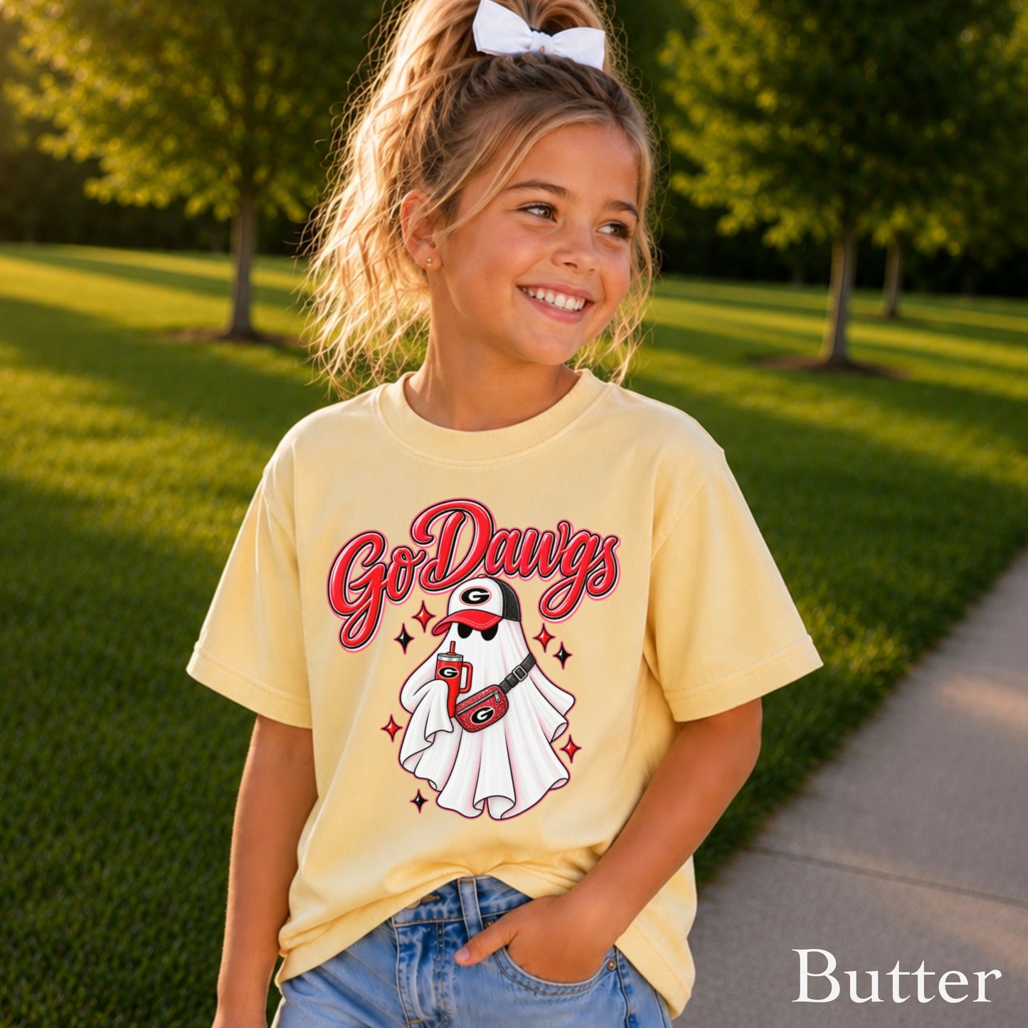 Georgia Halloween Ghost Youth Comfort Color T-Shirt