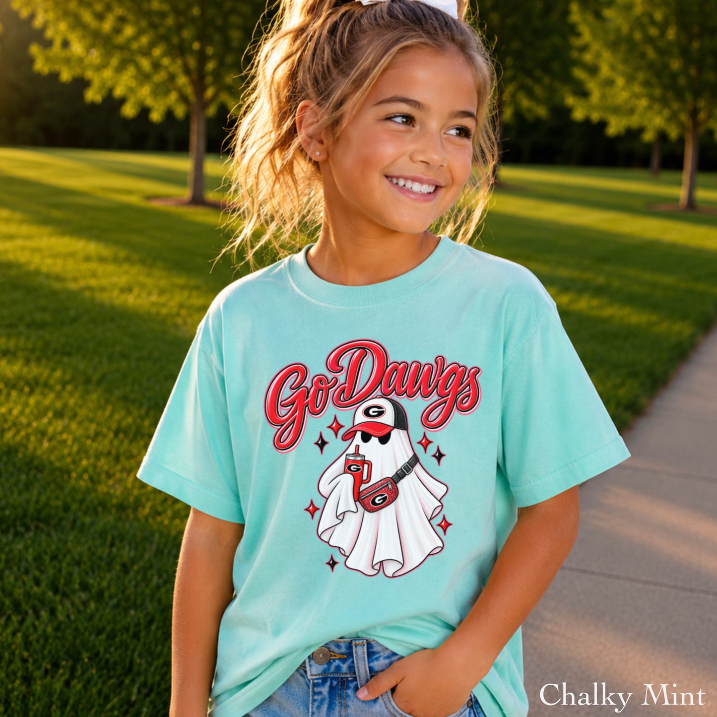 Georgia Halloween Ghost Youth Comfort Color T-Shirt