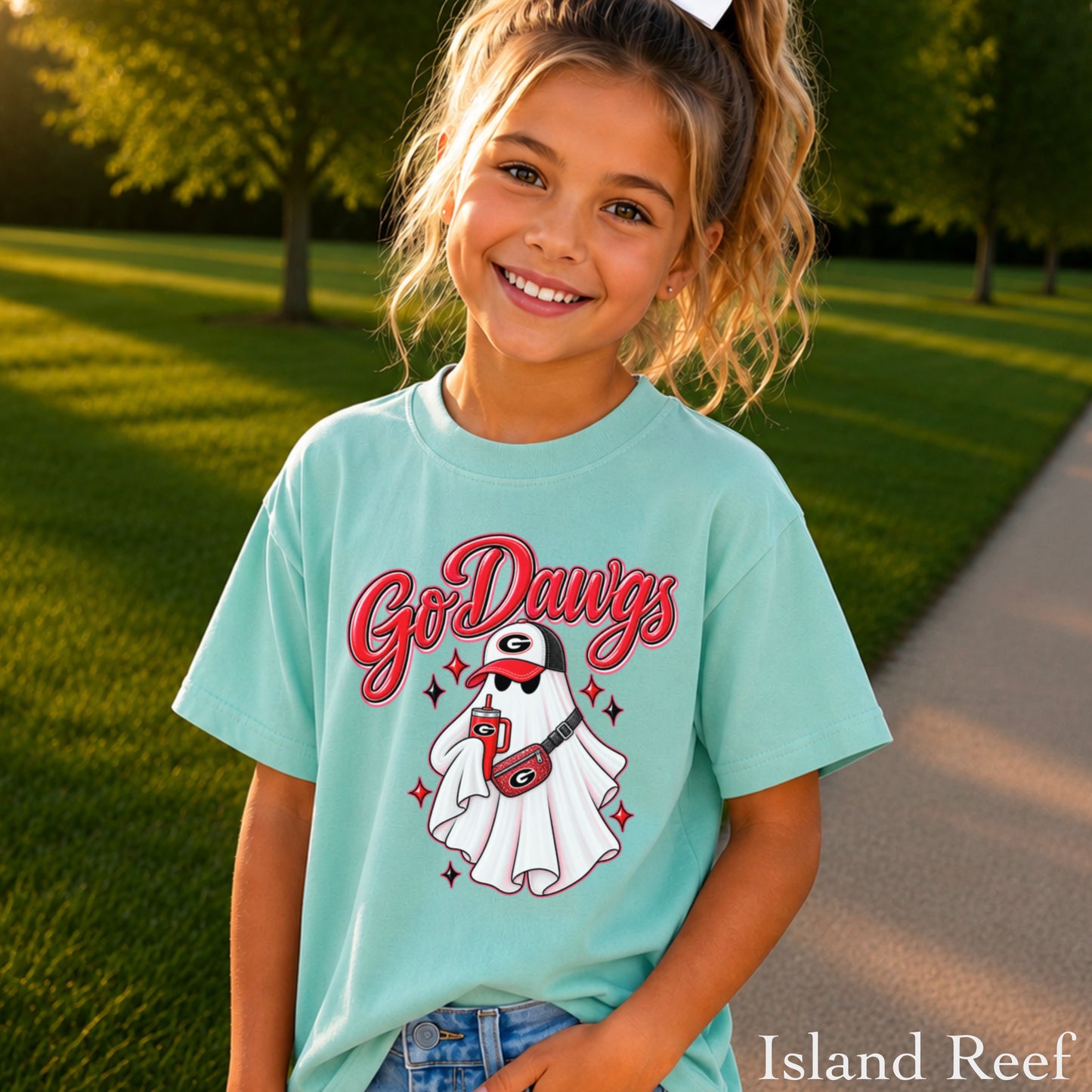 Georgia Halloween Ghost Youth Comfort Color T-Shirt