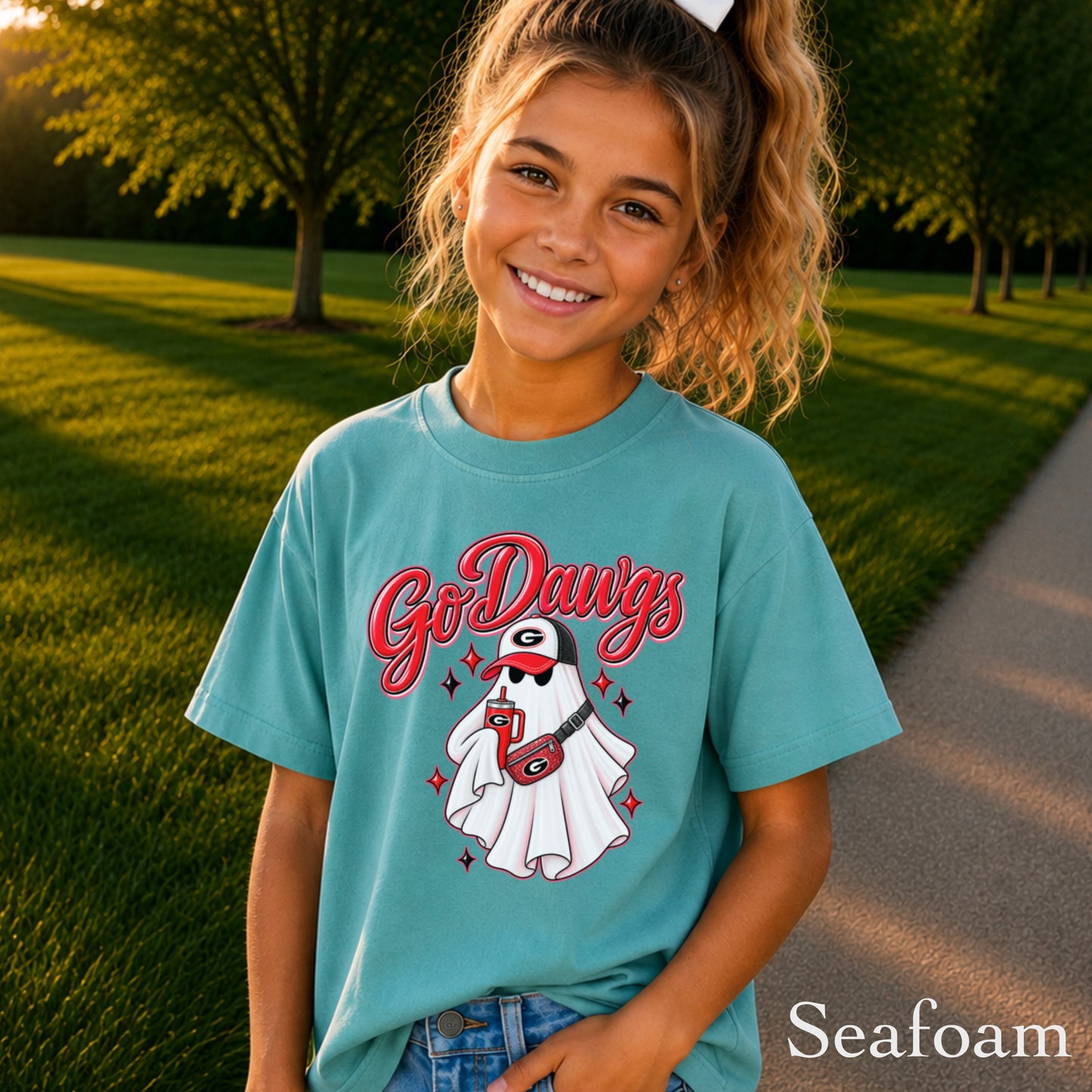 Georgia Halloween Ghost Youth Comfort Color T-Shirt