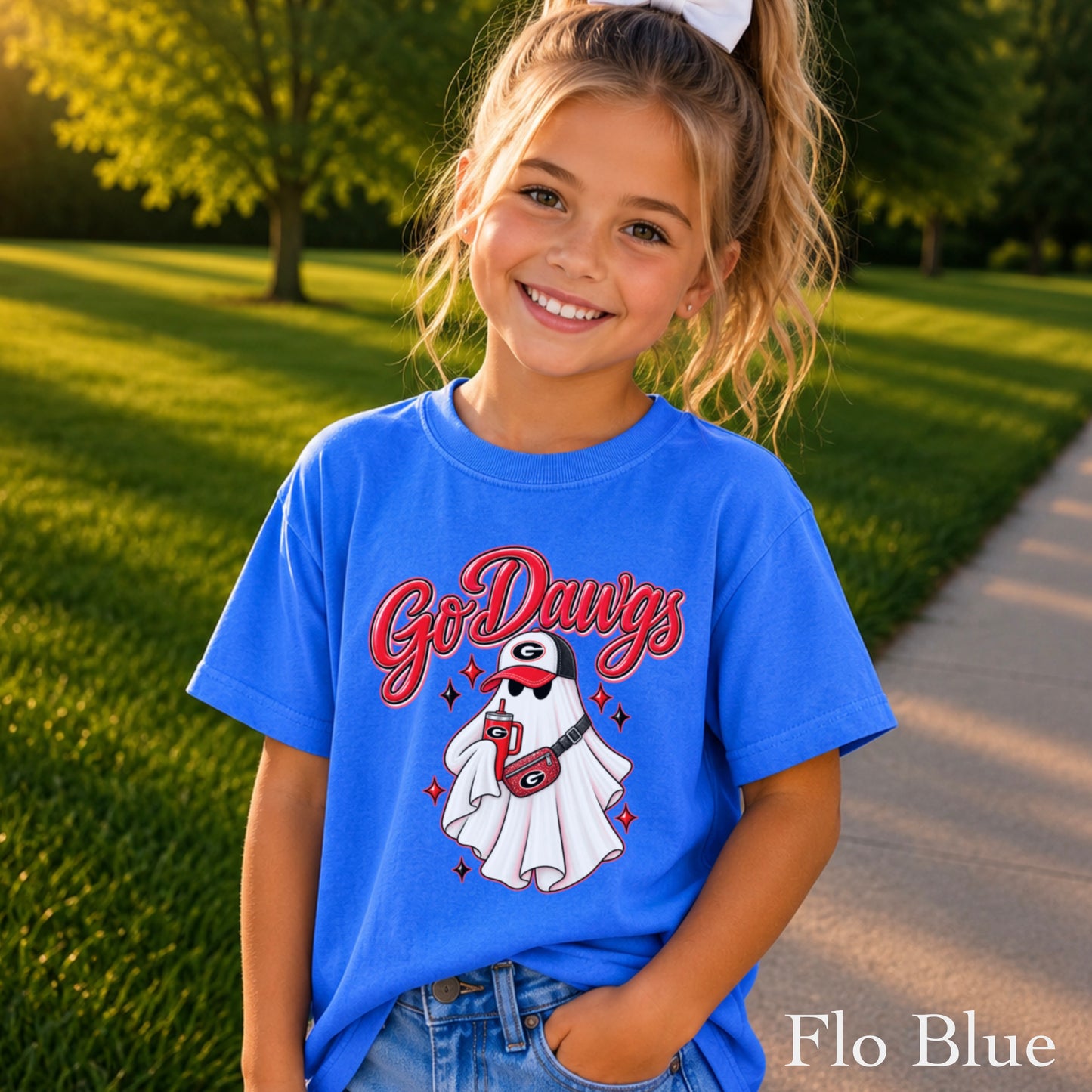 Georgia Halloween Ghost Youth Comfort Color T-Shirt