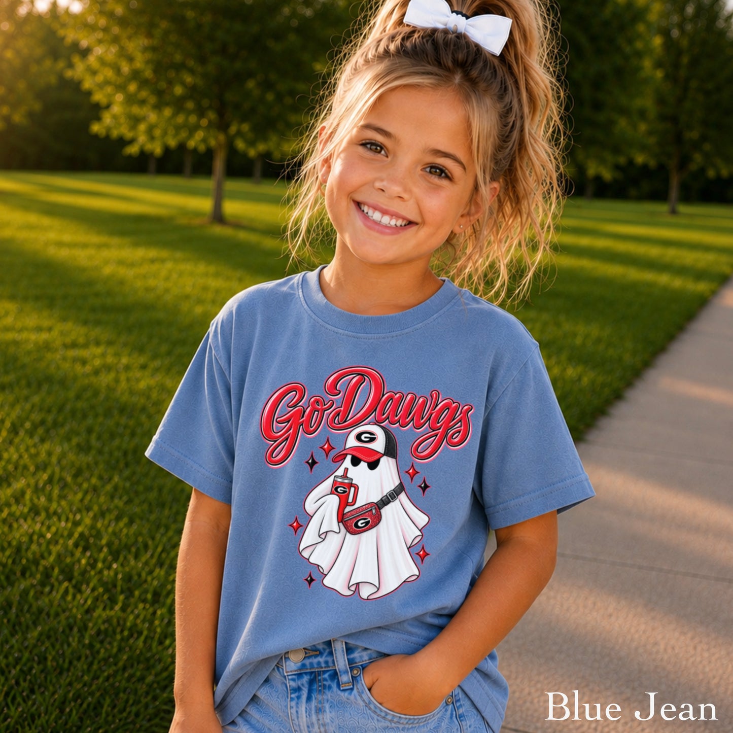 Georgia Halloween Ghost Youth Comfort Color T-Shirt