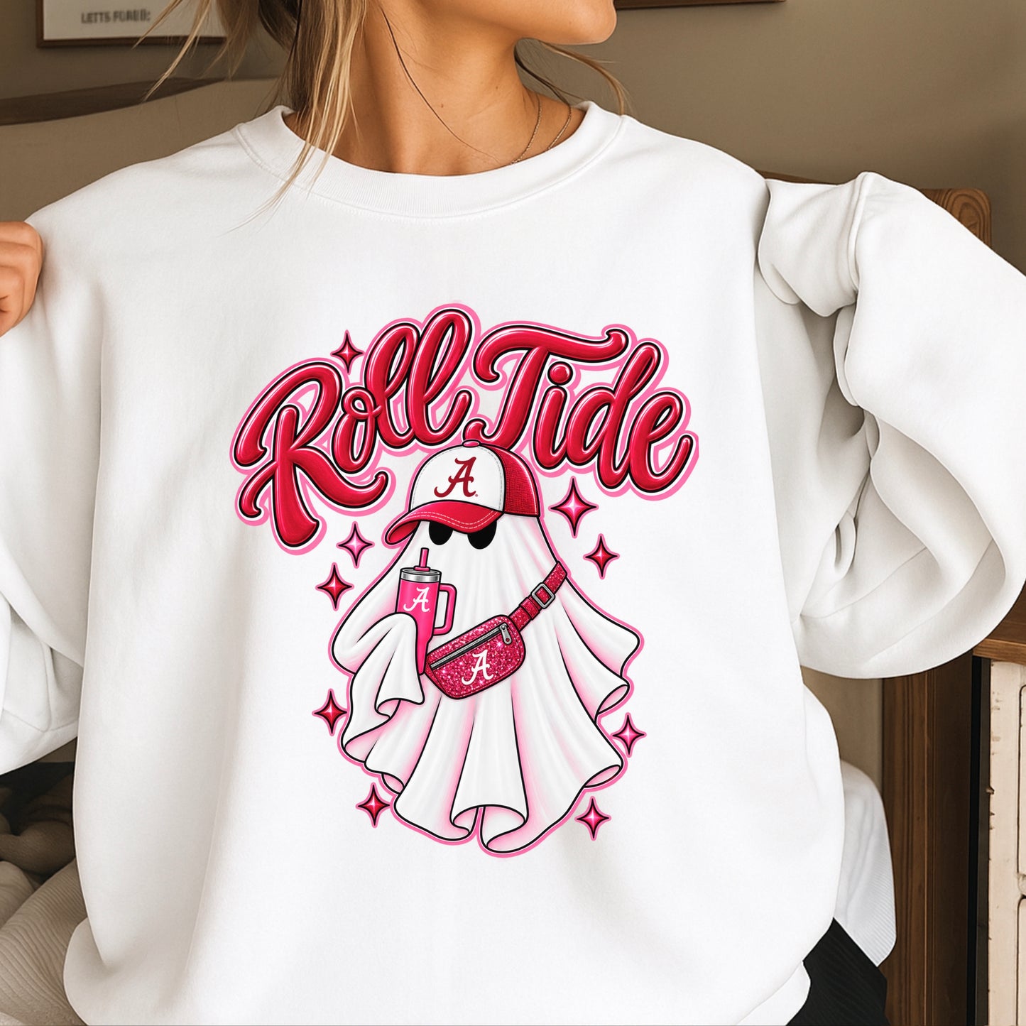 Alabama Halloween Ghost Crewneck Sweatshirt