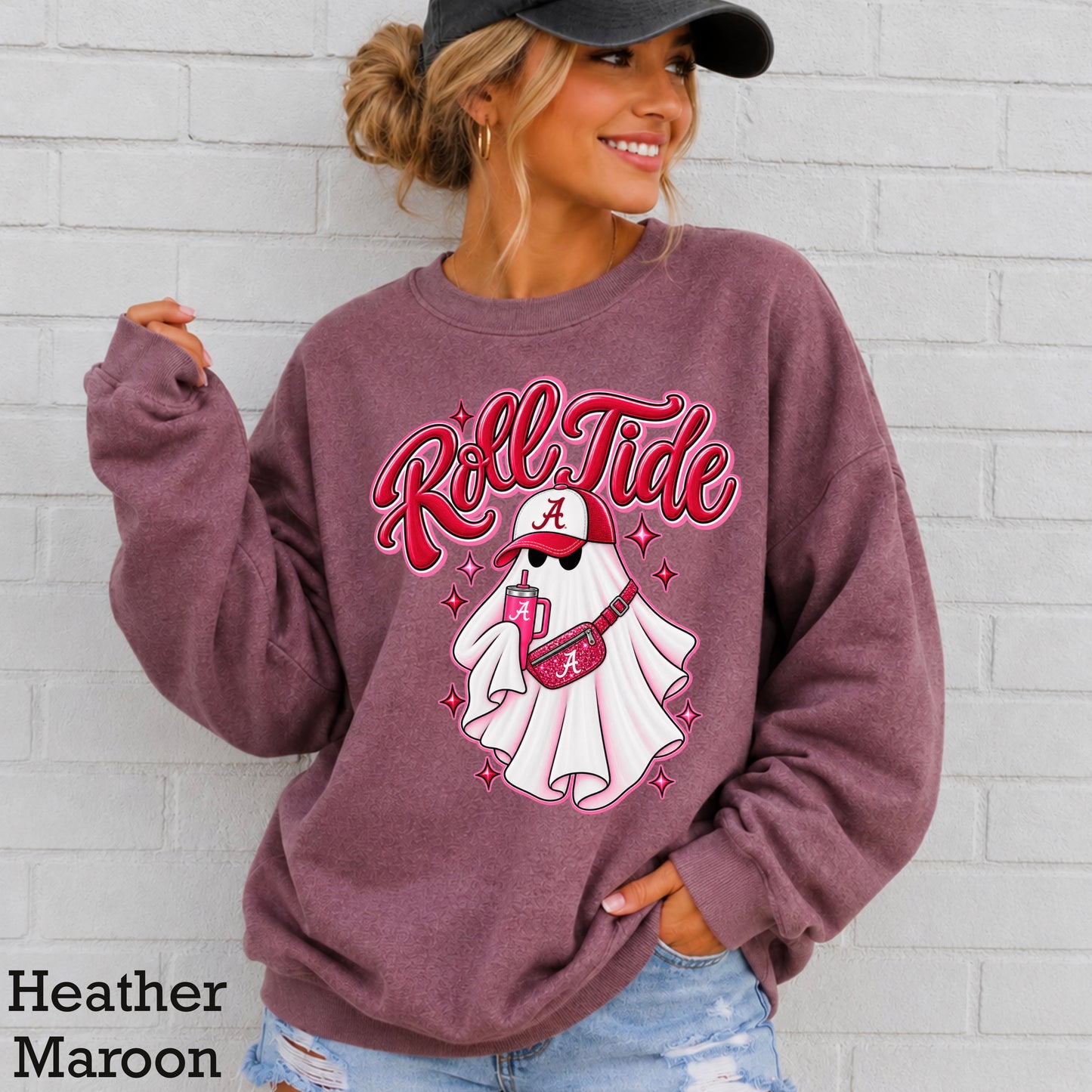 Alabama Halloween Ghost Crewneck Sweatshirt