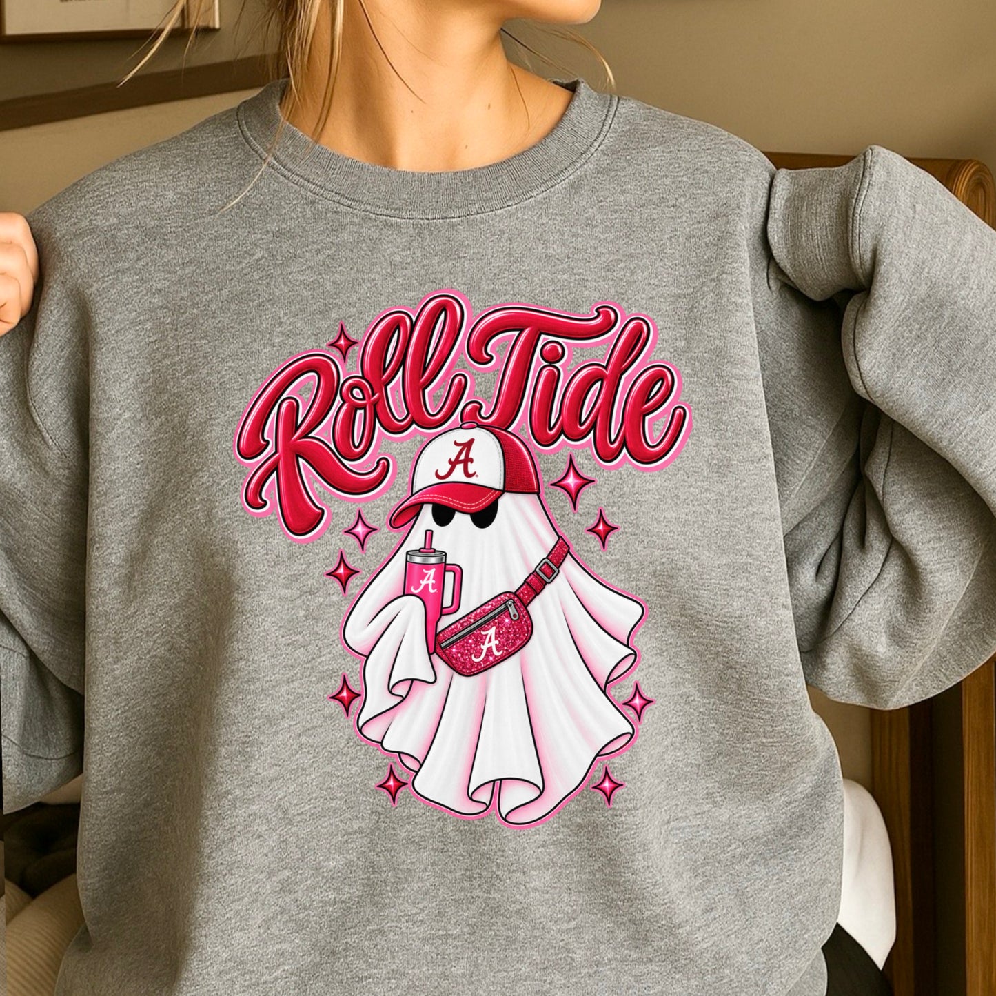 Alabama Halloween Ghost Crewneck Sweatshirt