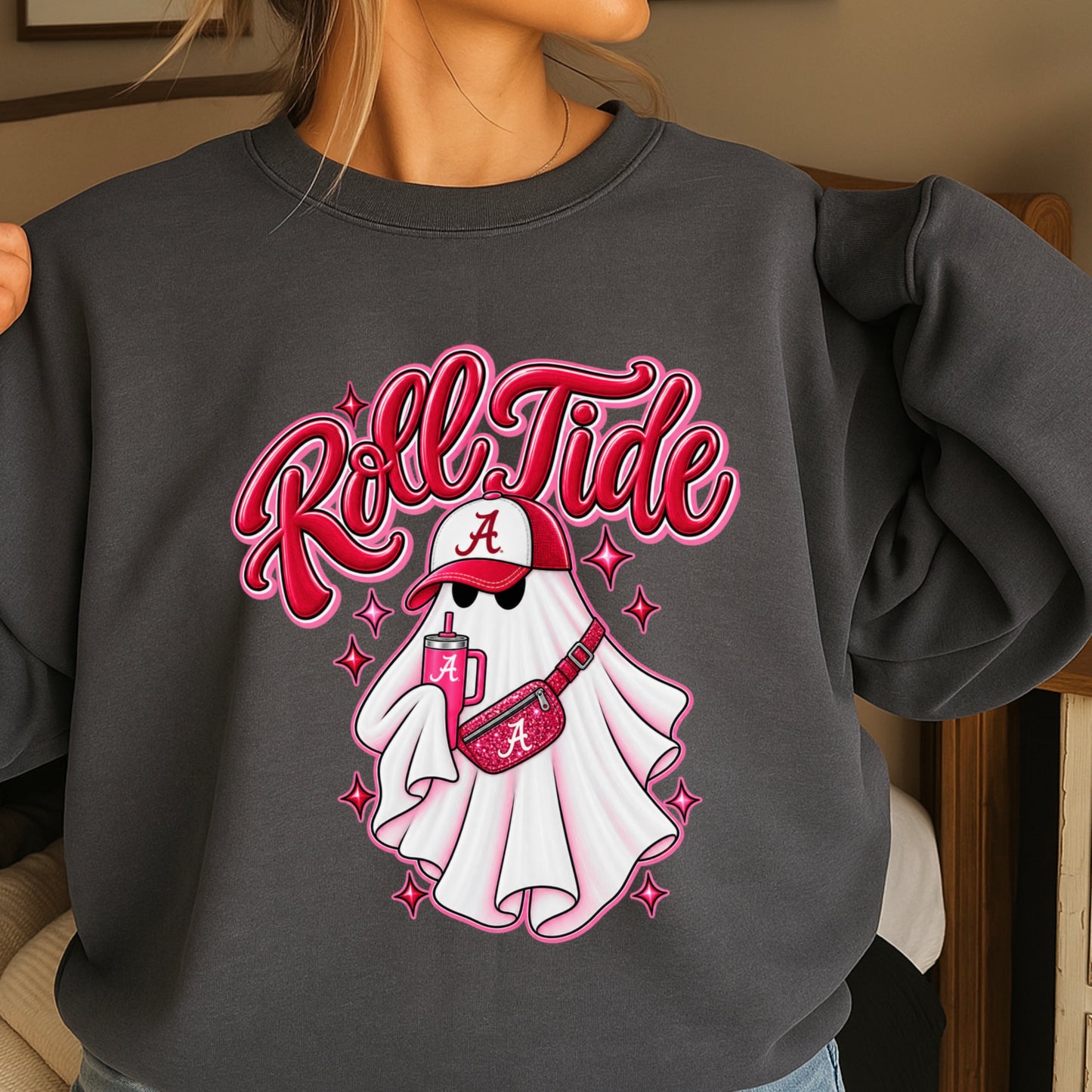 Alabama Halloween Ghost Crewneck Sweatshirt