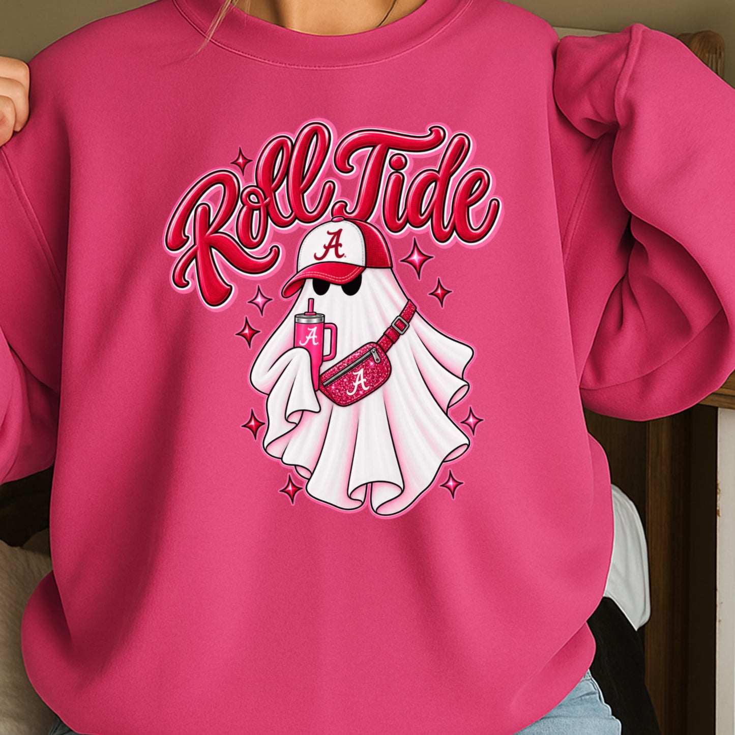 Alabama Halloween Ghost Crewneck Sweatshirt