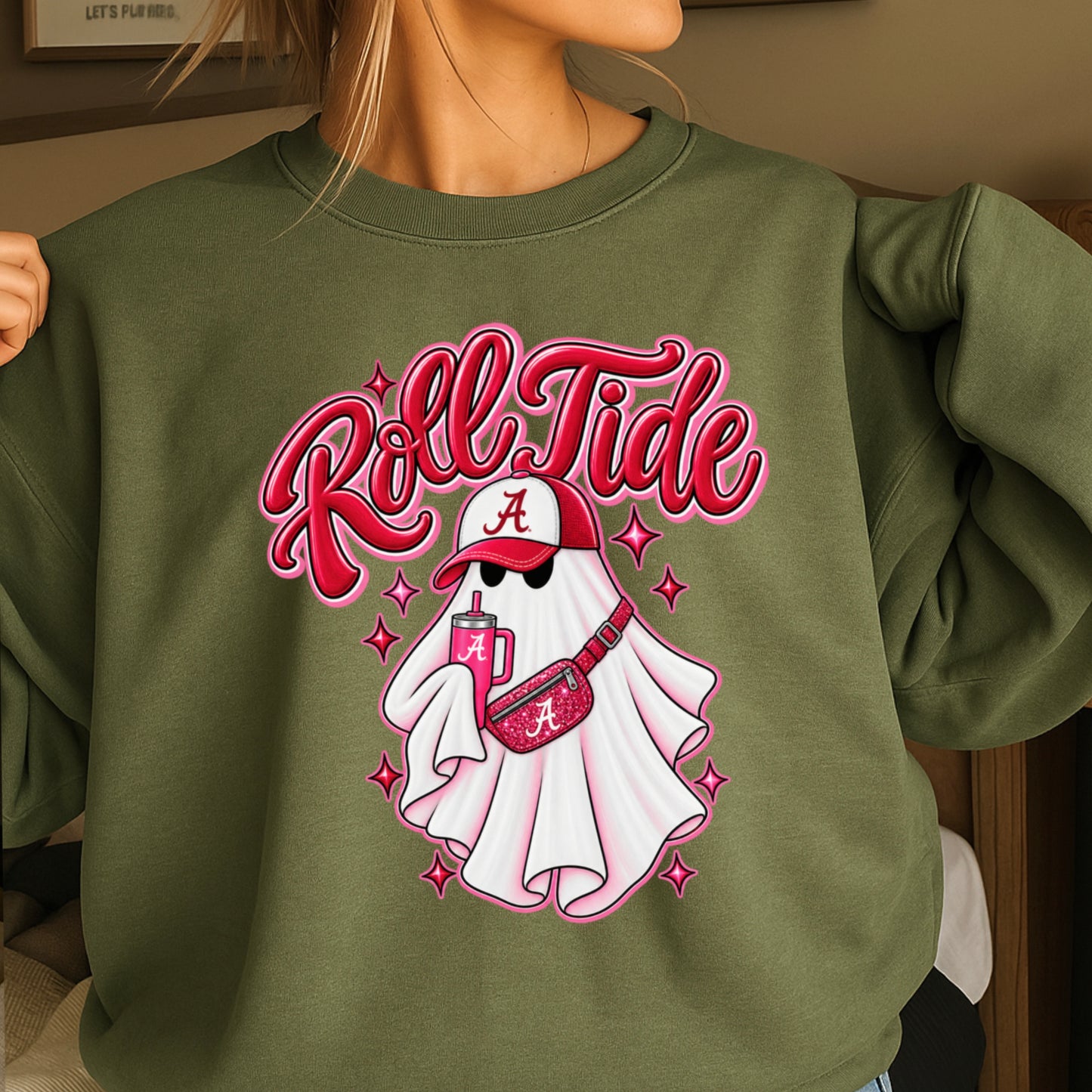 Alabama Halloween Ghost Crewneck Sweatshirt