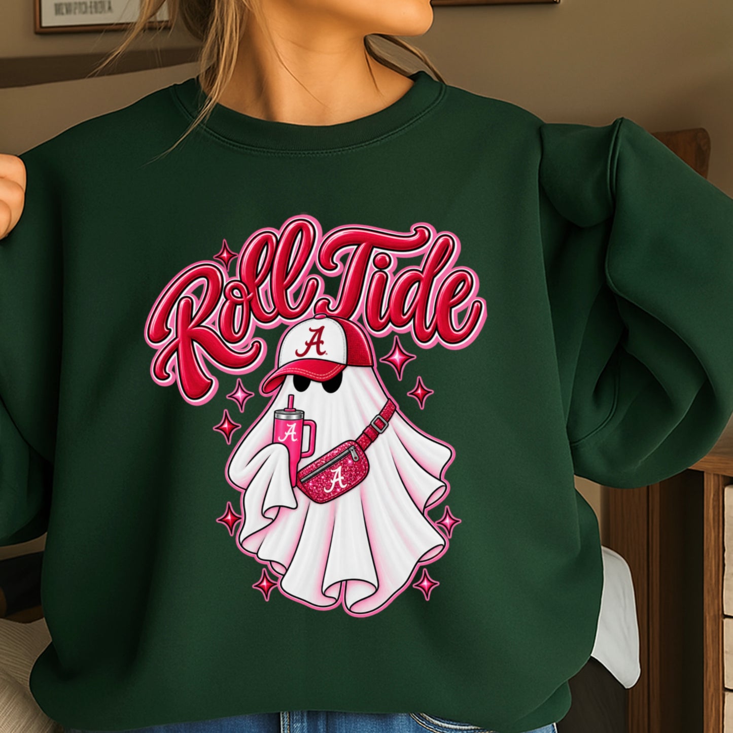 Alabama Halloween Ghost Crewneck Sweatshirt
