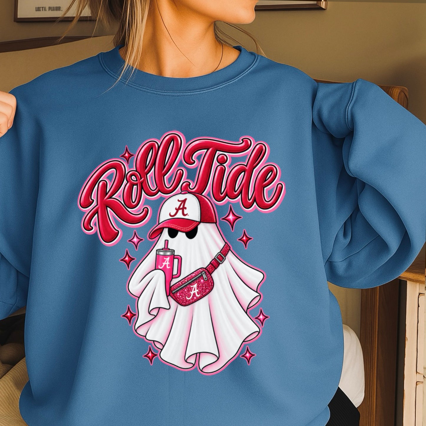 Alabama Halloween Ghost Crewneck Sweatshirt