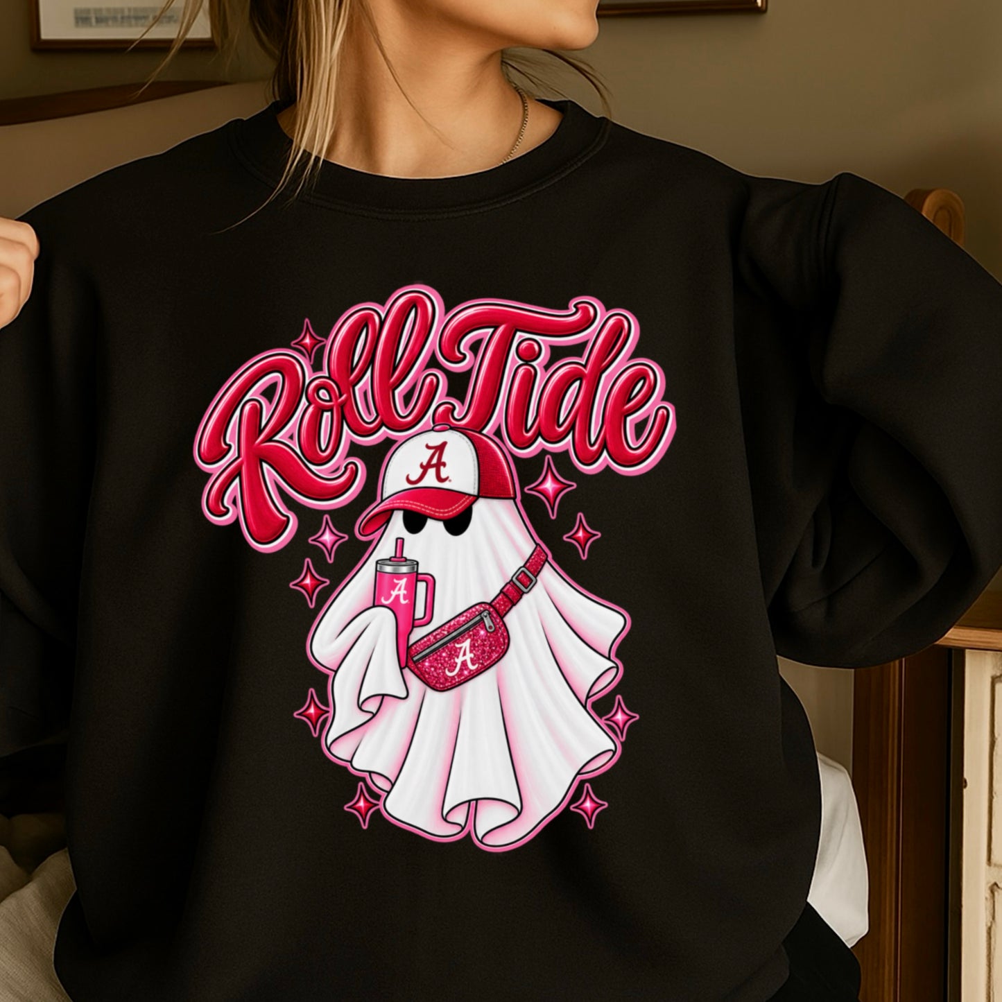 Alabama Halloween Ghost Crewneck Sweatshirt