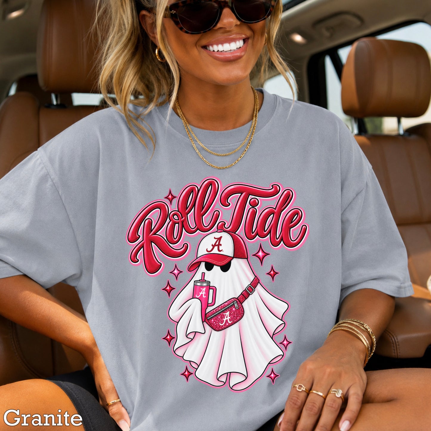 Alabama Halloween Ghost Comfort Color Graphic Tee