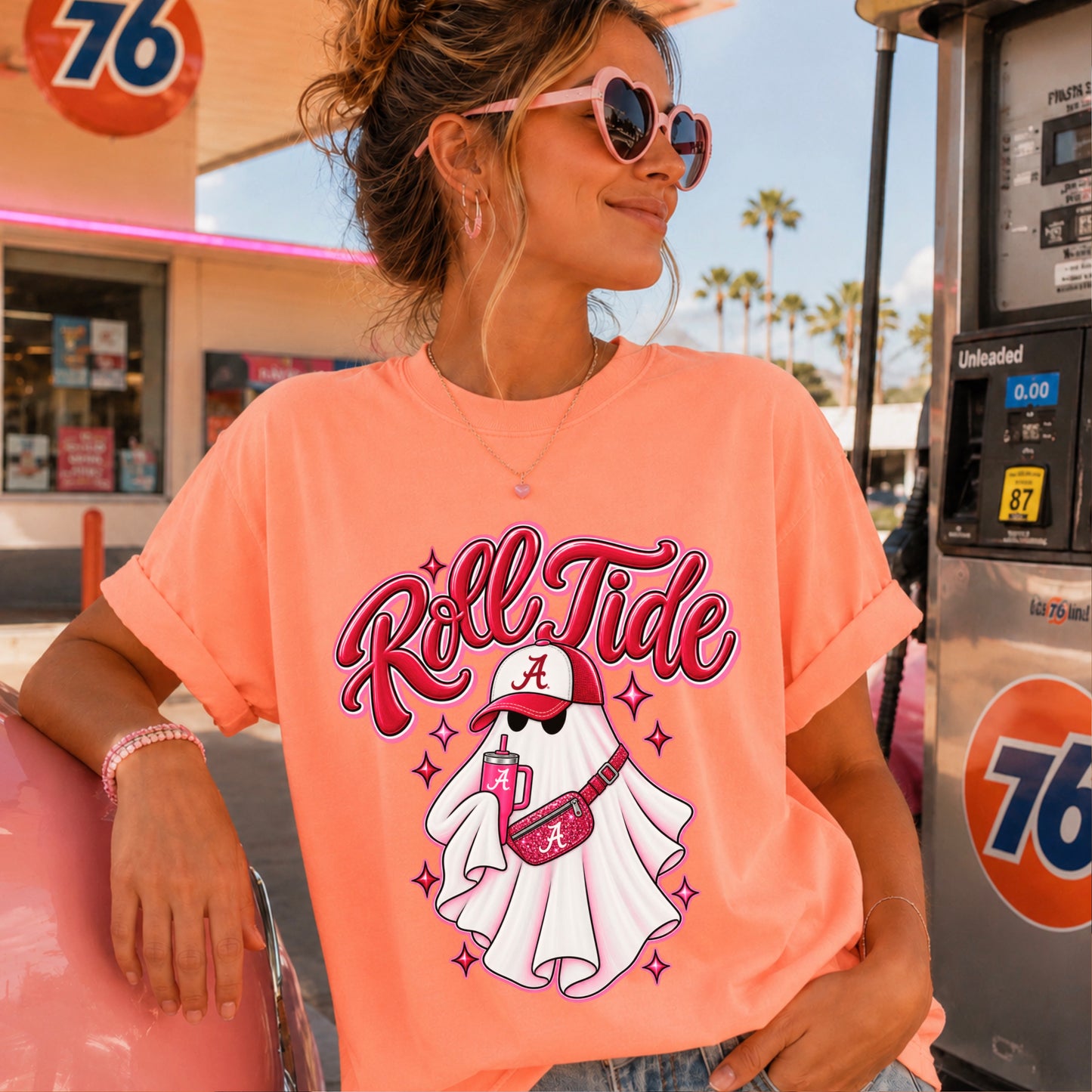Alabama Halloween Ghost Comfort Color Graphic Tee
