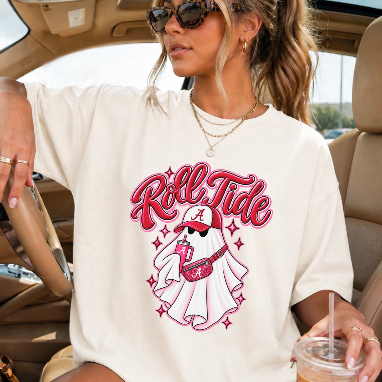 Alabama Halloween Ghost Comfort Color Graphic Tee