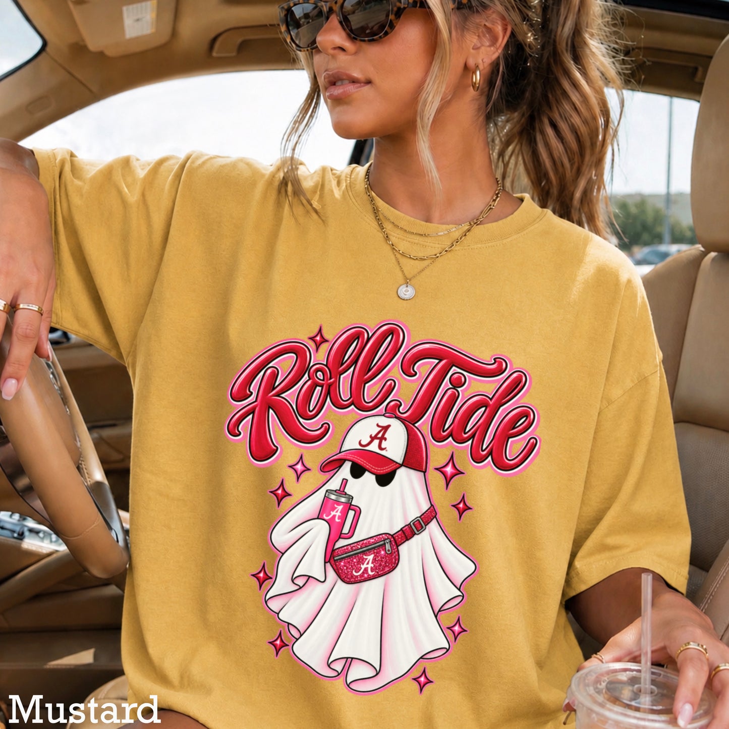 Alabama Halloween Ghost Comfort Color Graphic Tee