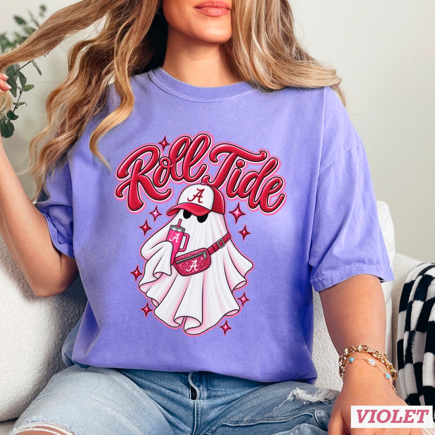 Alabama Halloween Ghost Comfort Color Graphic Tee