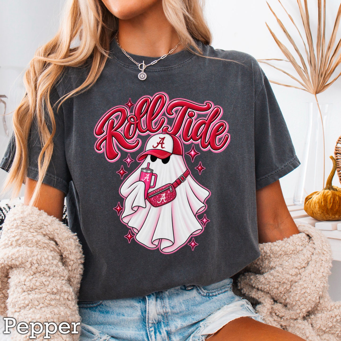 Alabama Halloween Ghost Comfort Color Graphic Tee