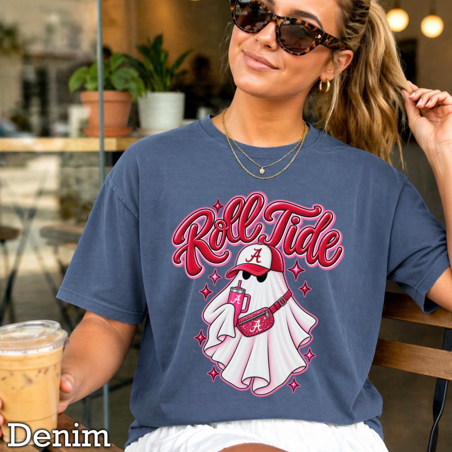 Alabama Halloween Ghost Comfort Color Graphic Tee