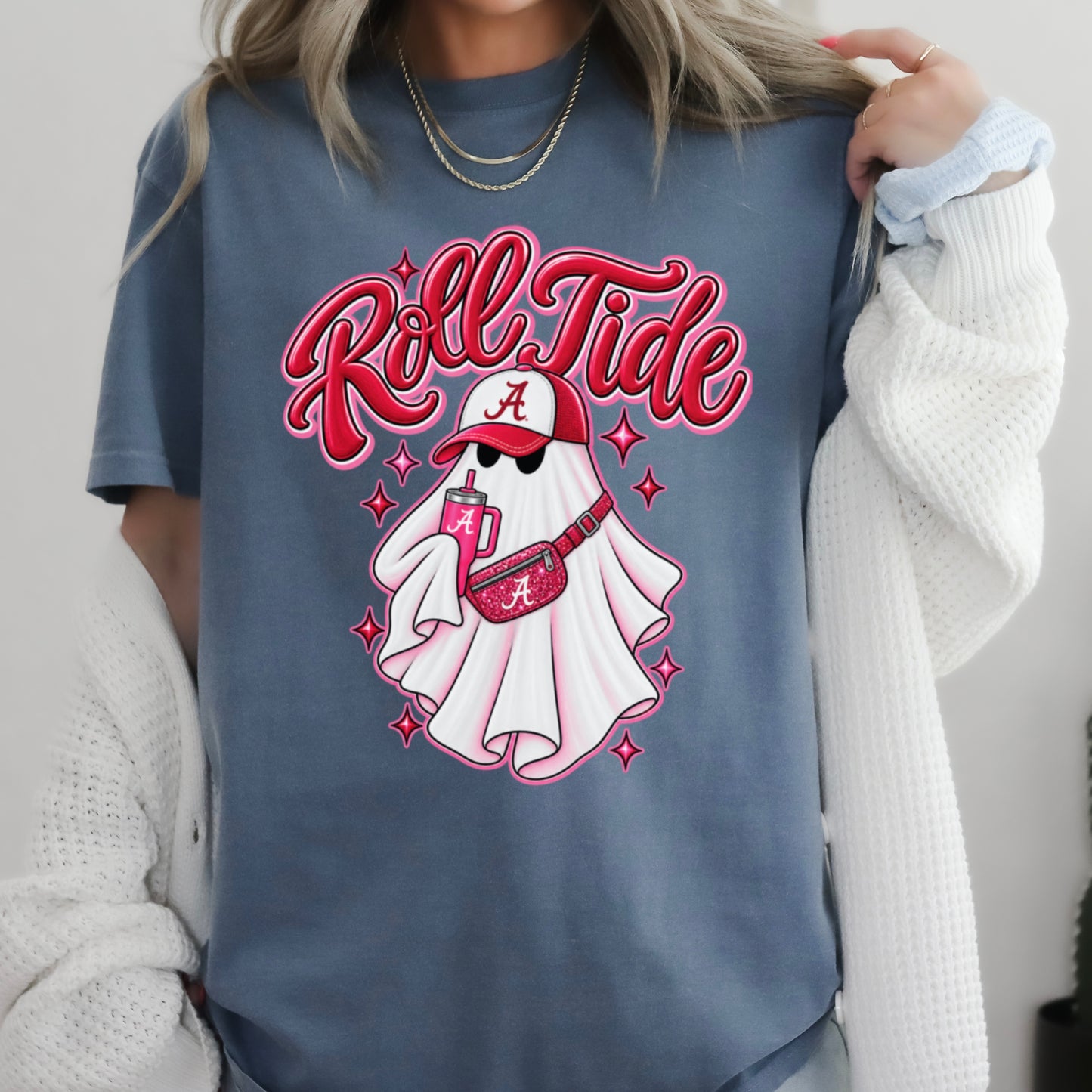 Alabama Halloween Ghost Comfort Color Graphic Tee