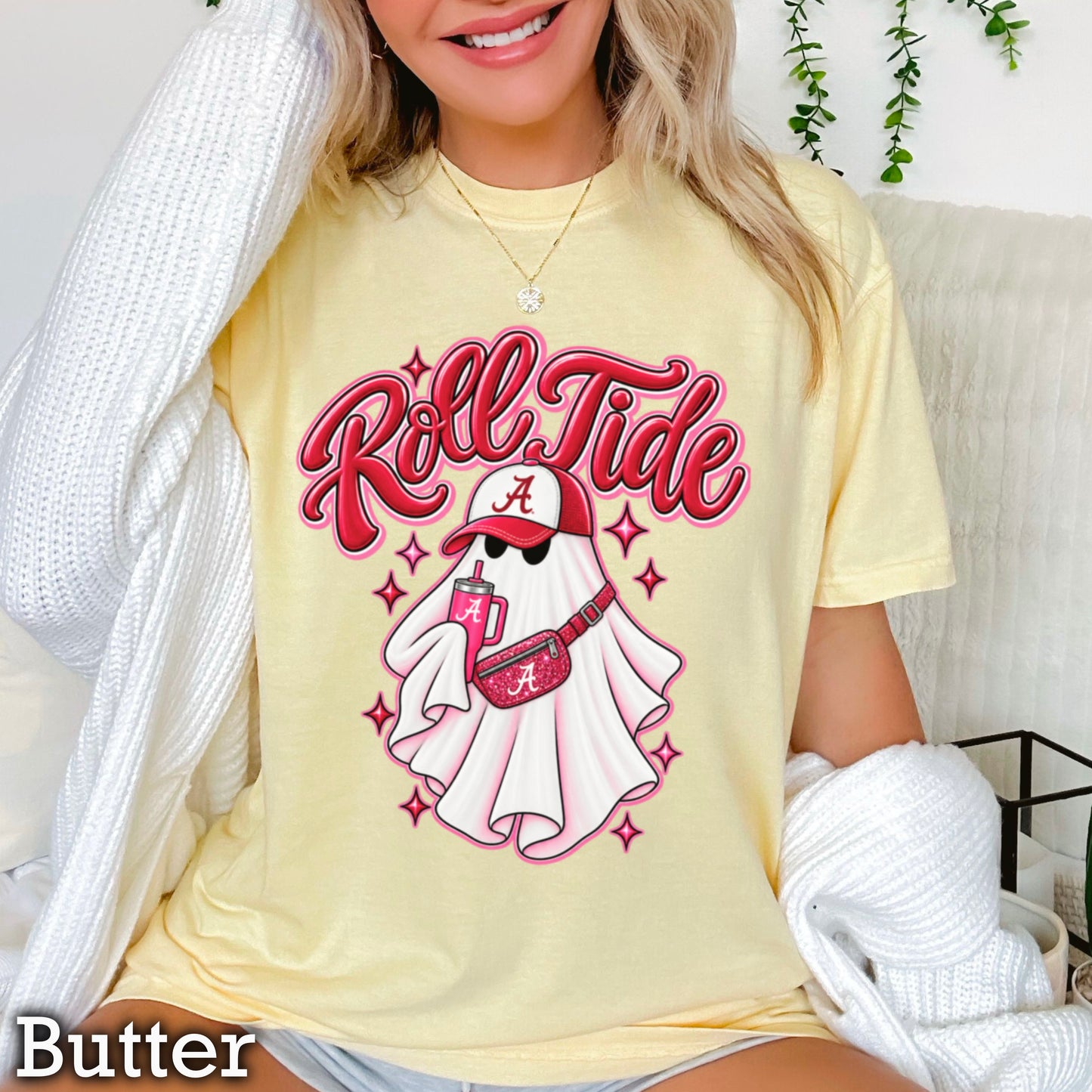 Alabama Halloween Ghost Comfort Color Graphic Tee