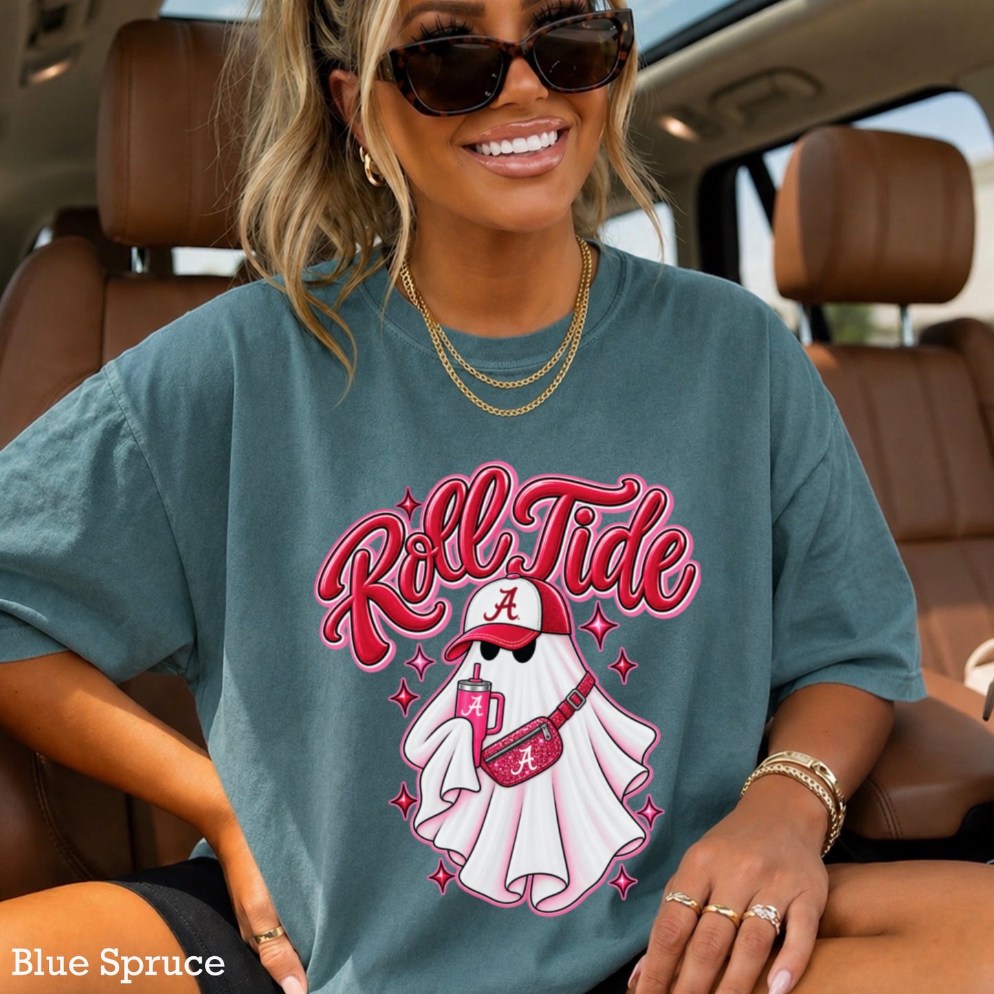 Alabama Halloween Ghost Comfort Color Graphic Tee