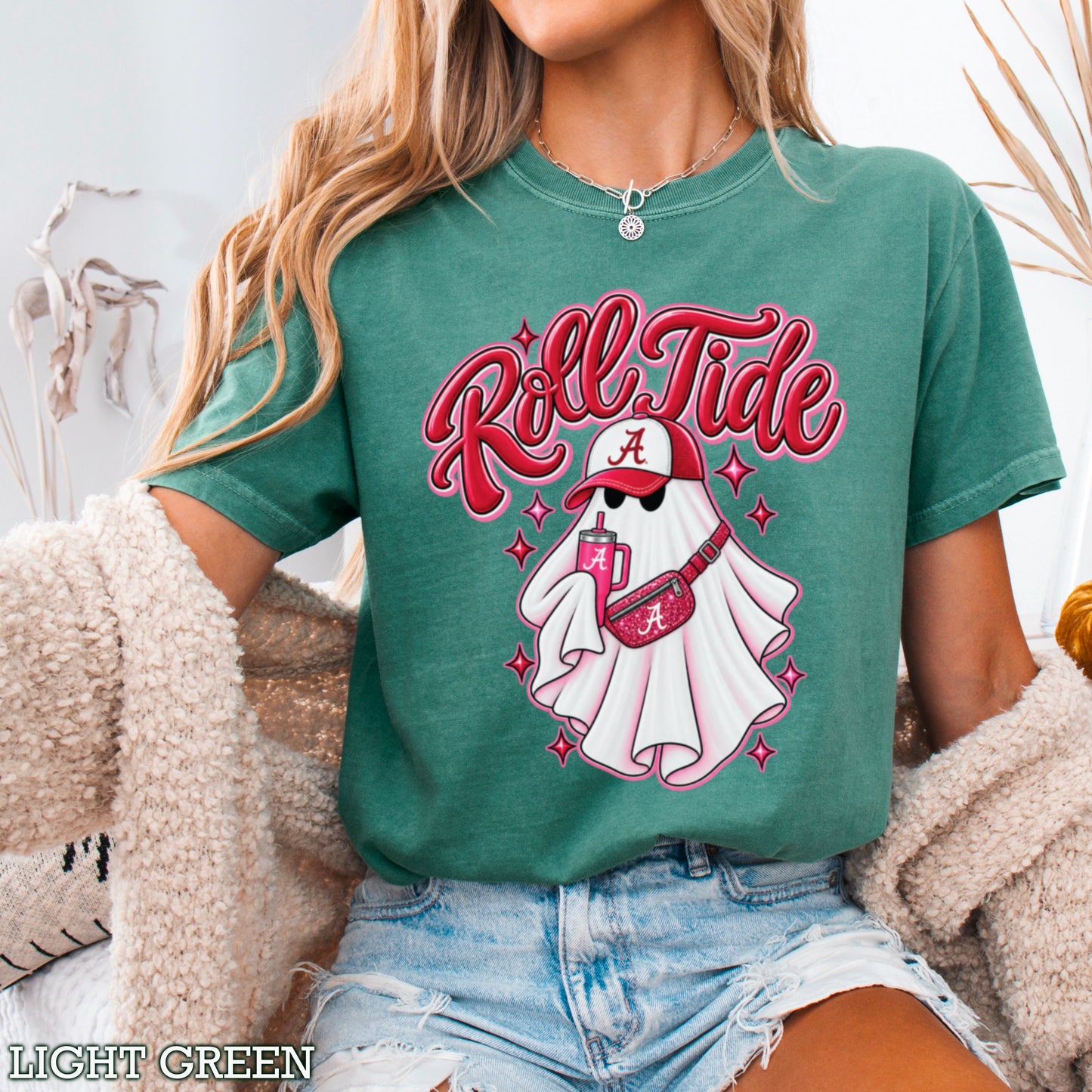Alabama Halloween Ghost Comfort Color Graphic Tee