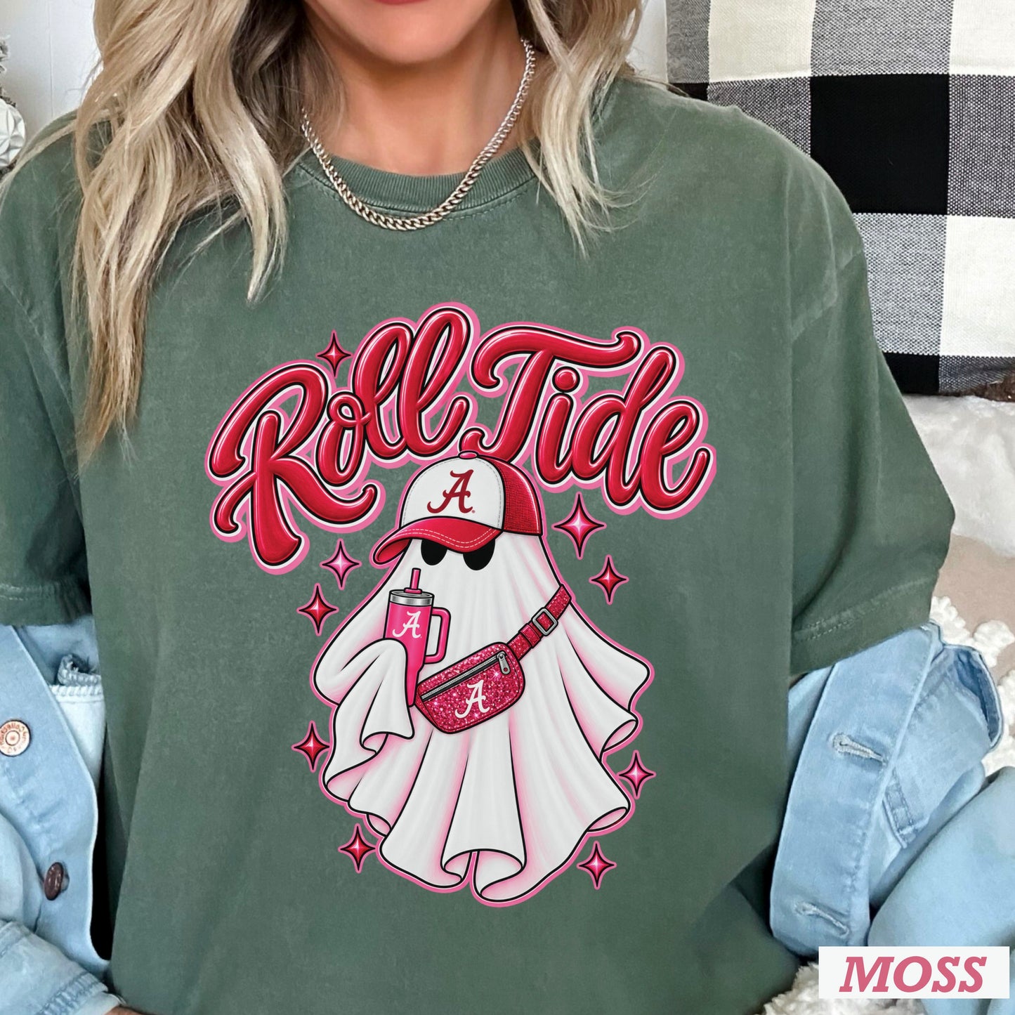 Alabama Halloween Ghost Comfort Color Graphic Tee