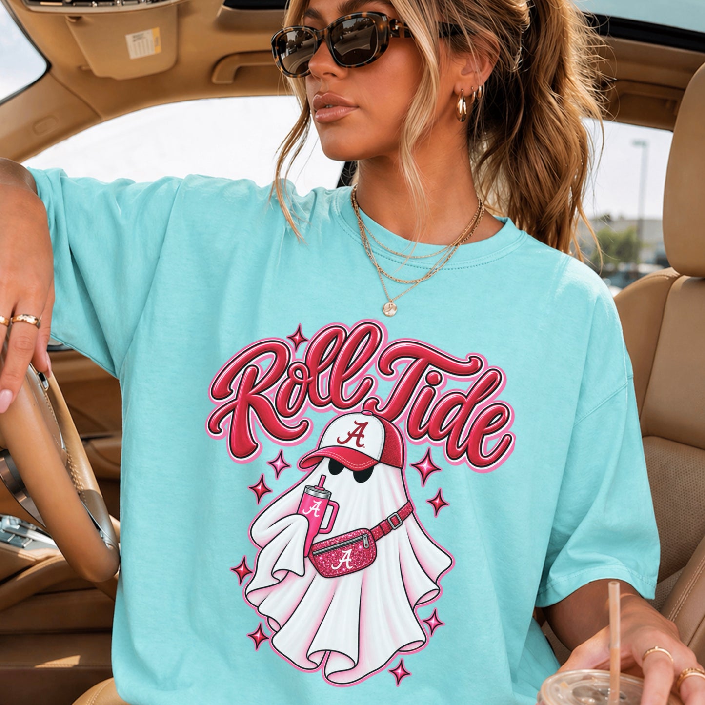Alabama Halloween Ghost Comfort Color Graphic Tee