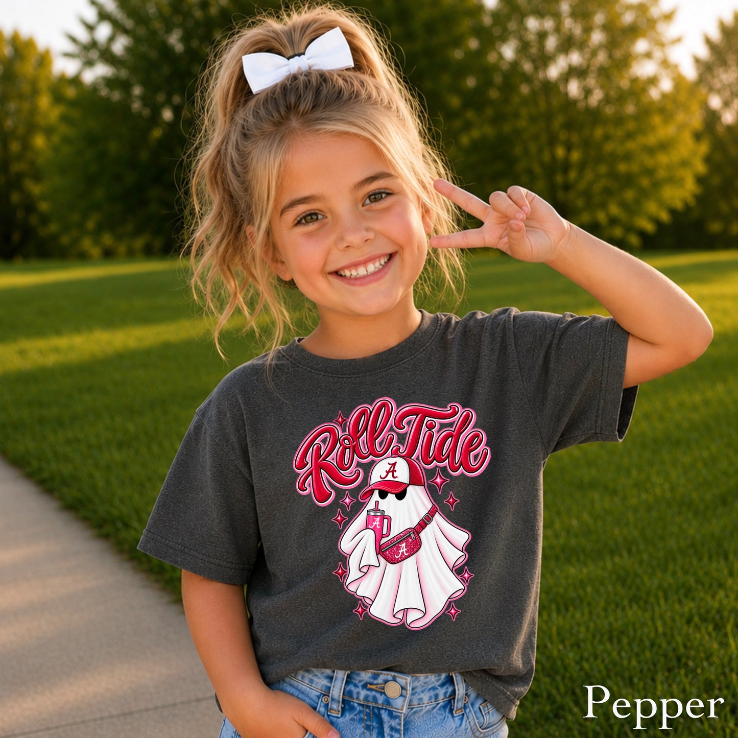 Alabama Halloween Ghost Youth Comfort Color T-Shirt