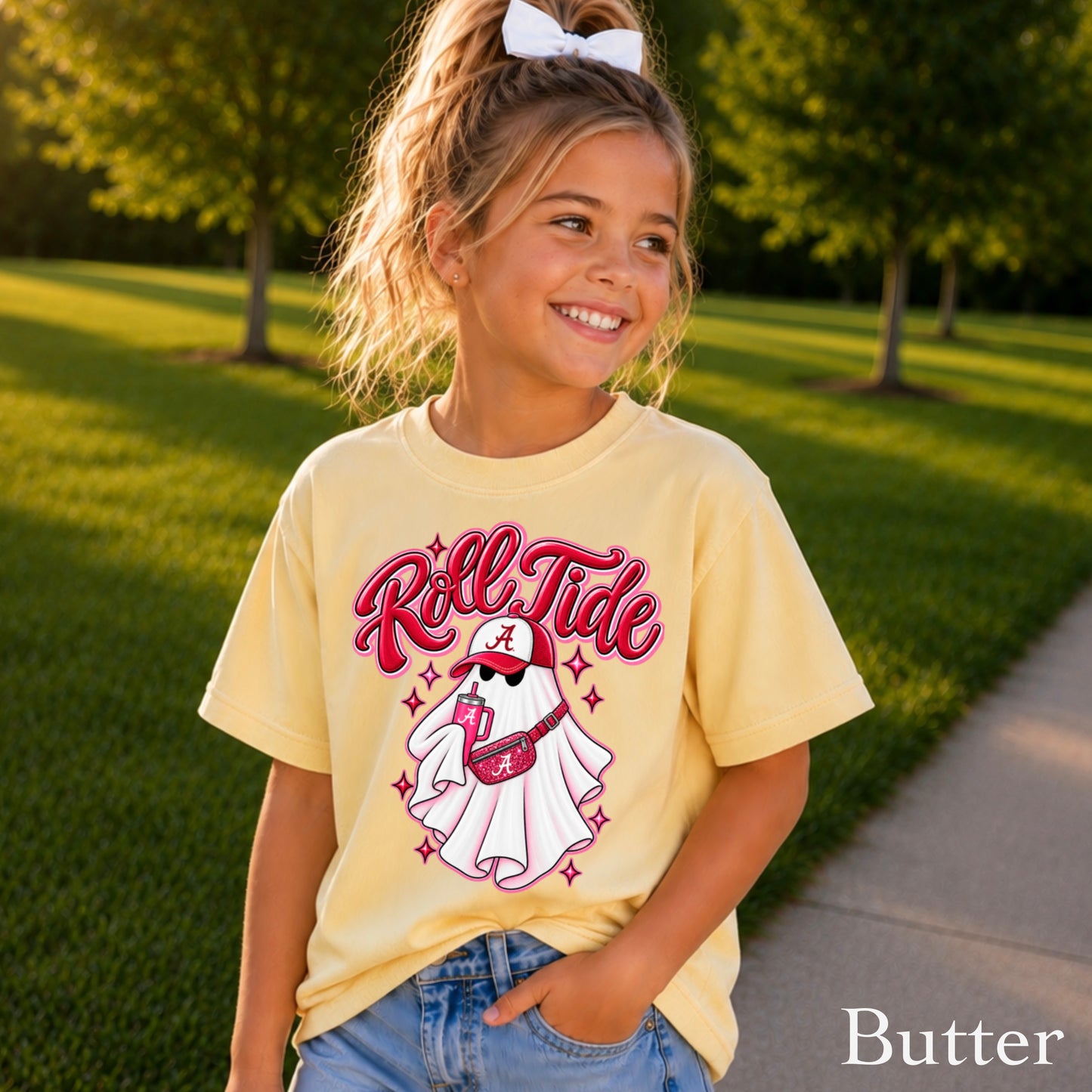 Alabama Halloween Ghost Youth Comfort Color T-Shirt