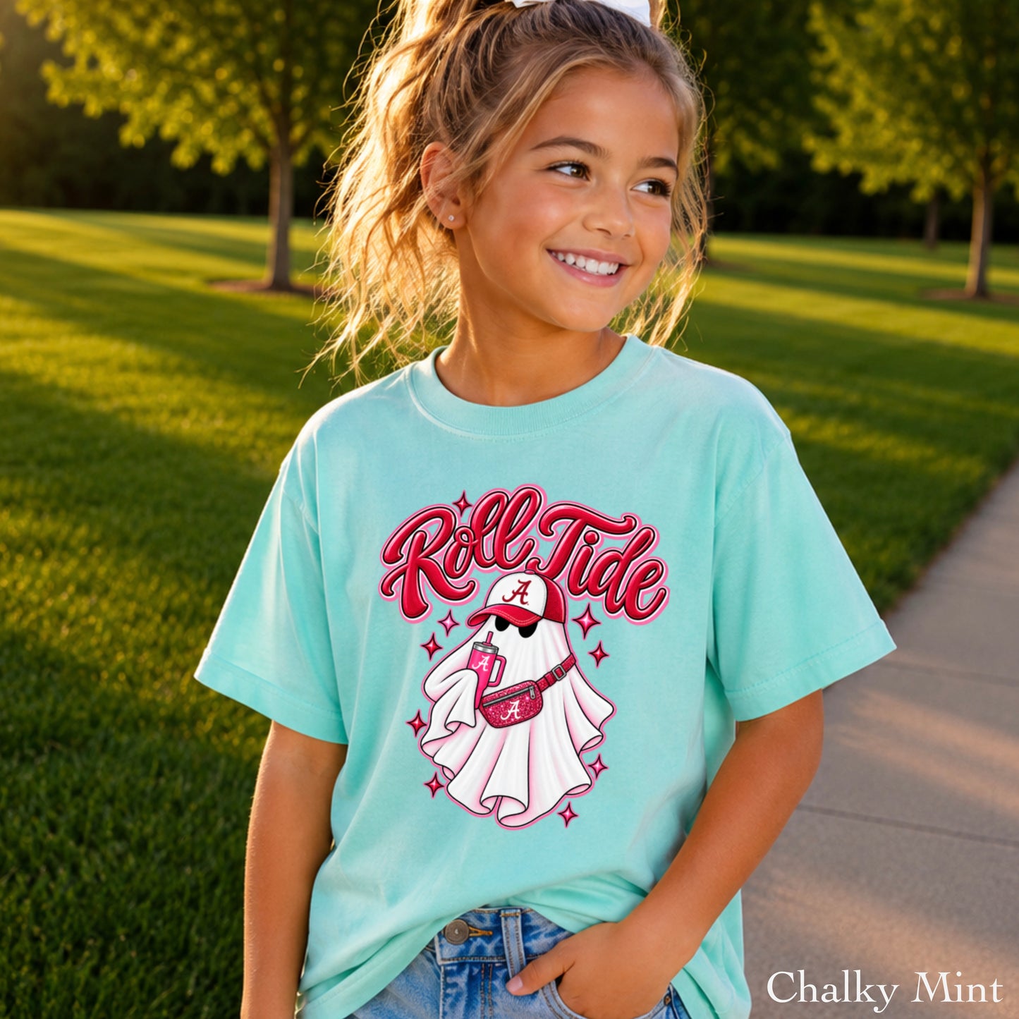 Alabama Halloween Ghost Youth Comfort Color T-Shirt
