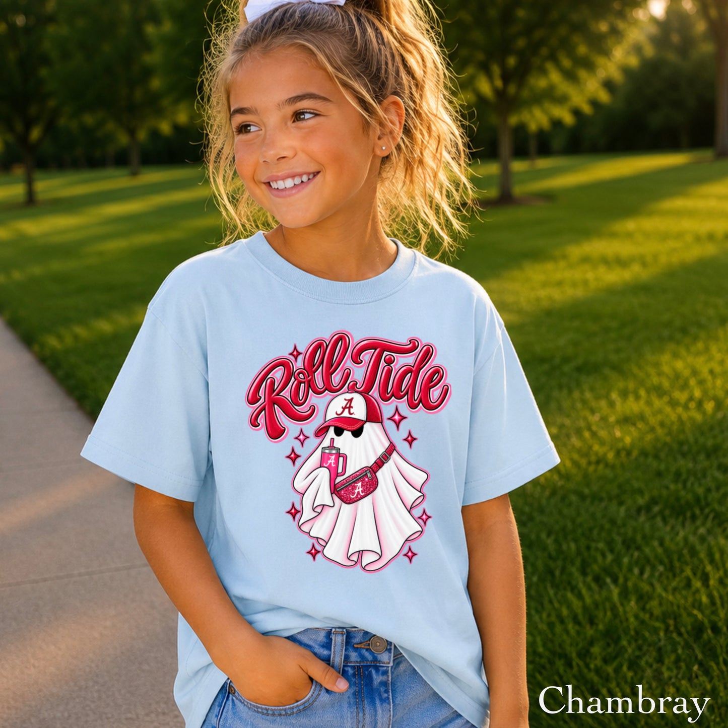 Alabama Halloween Ghost Youth Comfort Color T-Shirt